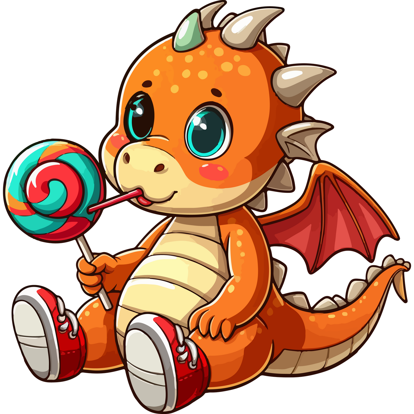 Baby Dragon with Lolipop - Lightweight Zip Hoodie