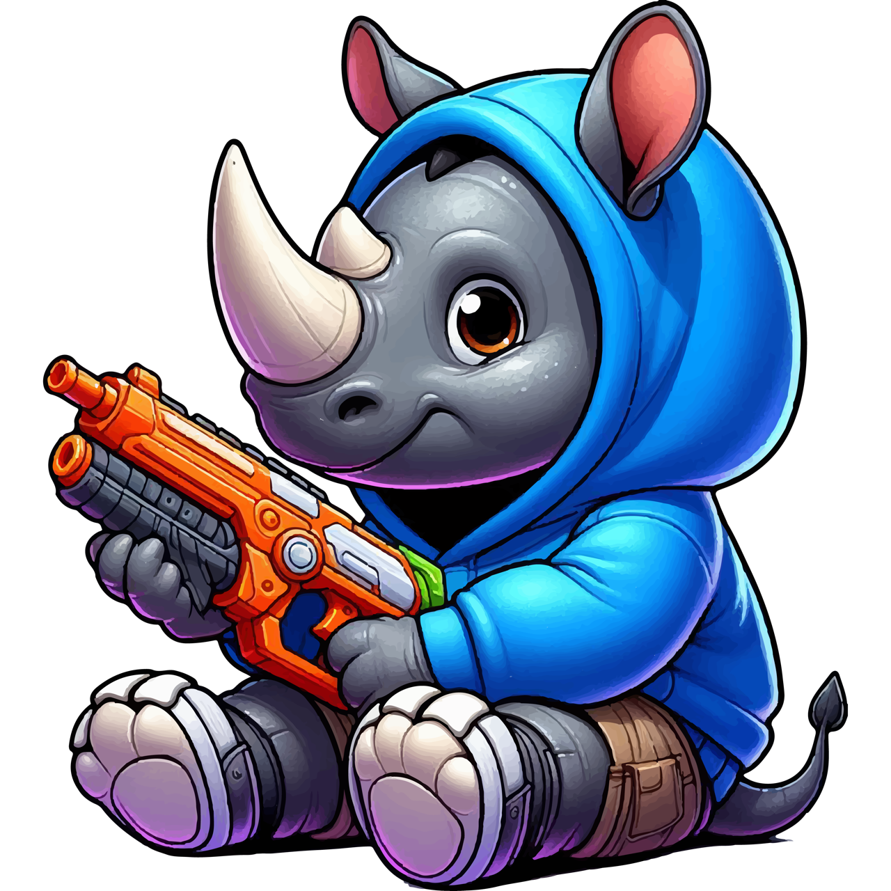Baby Rhino with Foam Dart Blaster - Youth Staple Tee