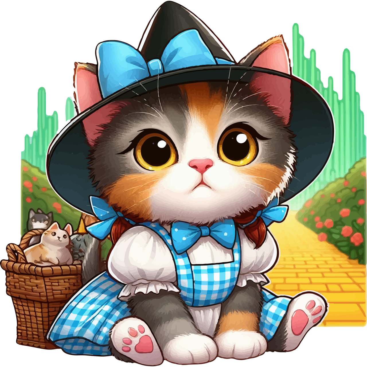 Kitten on a Yellow Brick Road - Youth Staple Tee