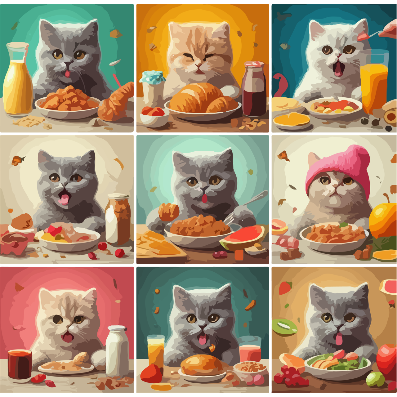 Kittens Eating Collage - Youth Staple Tee