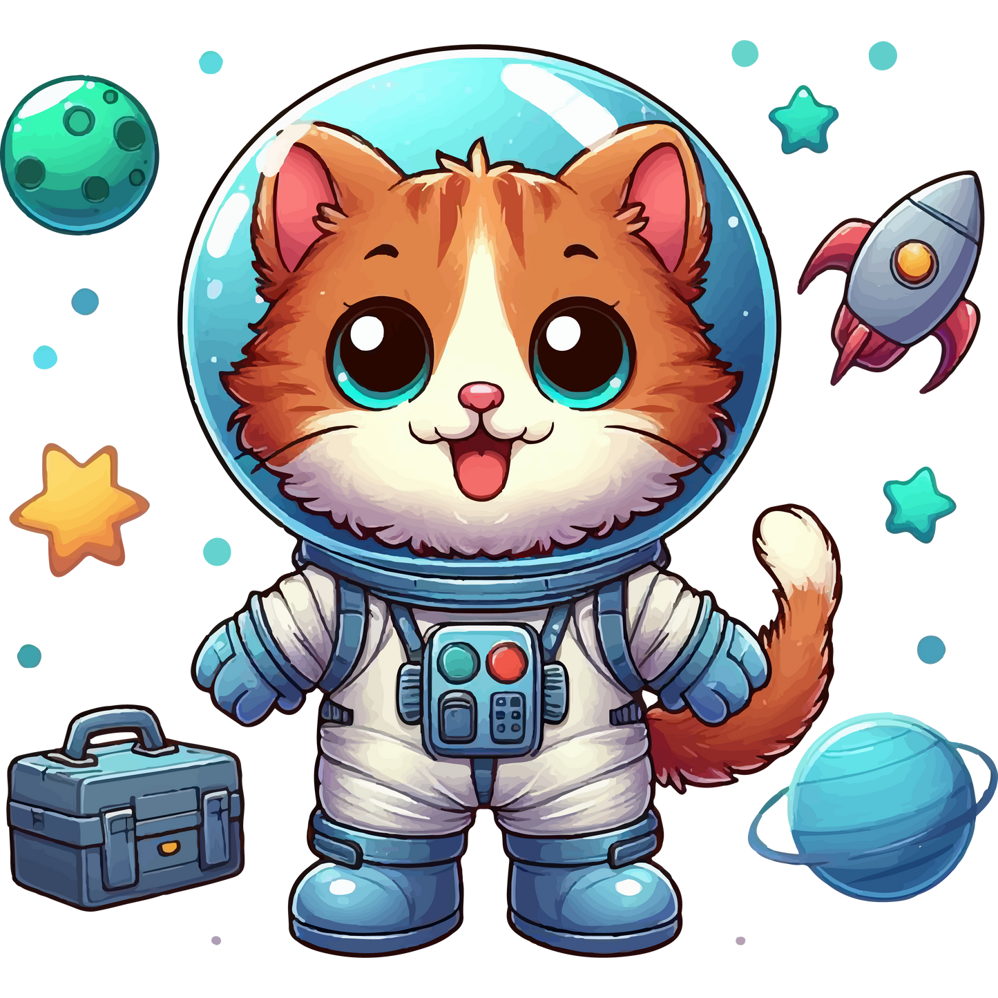 Space Kitten with Planets - Toddler Tee