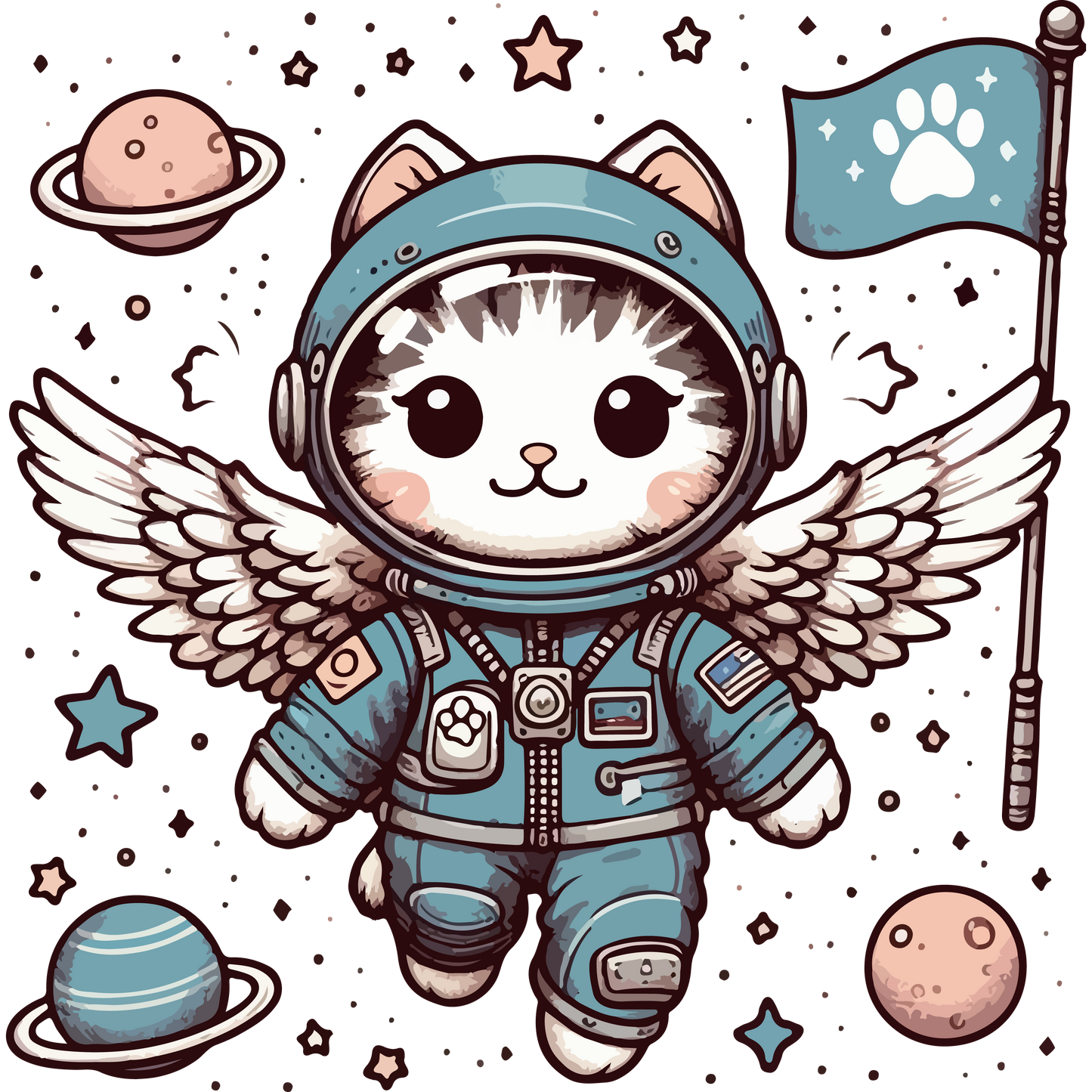 Space Kitten with Wings - Toddler Tee