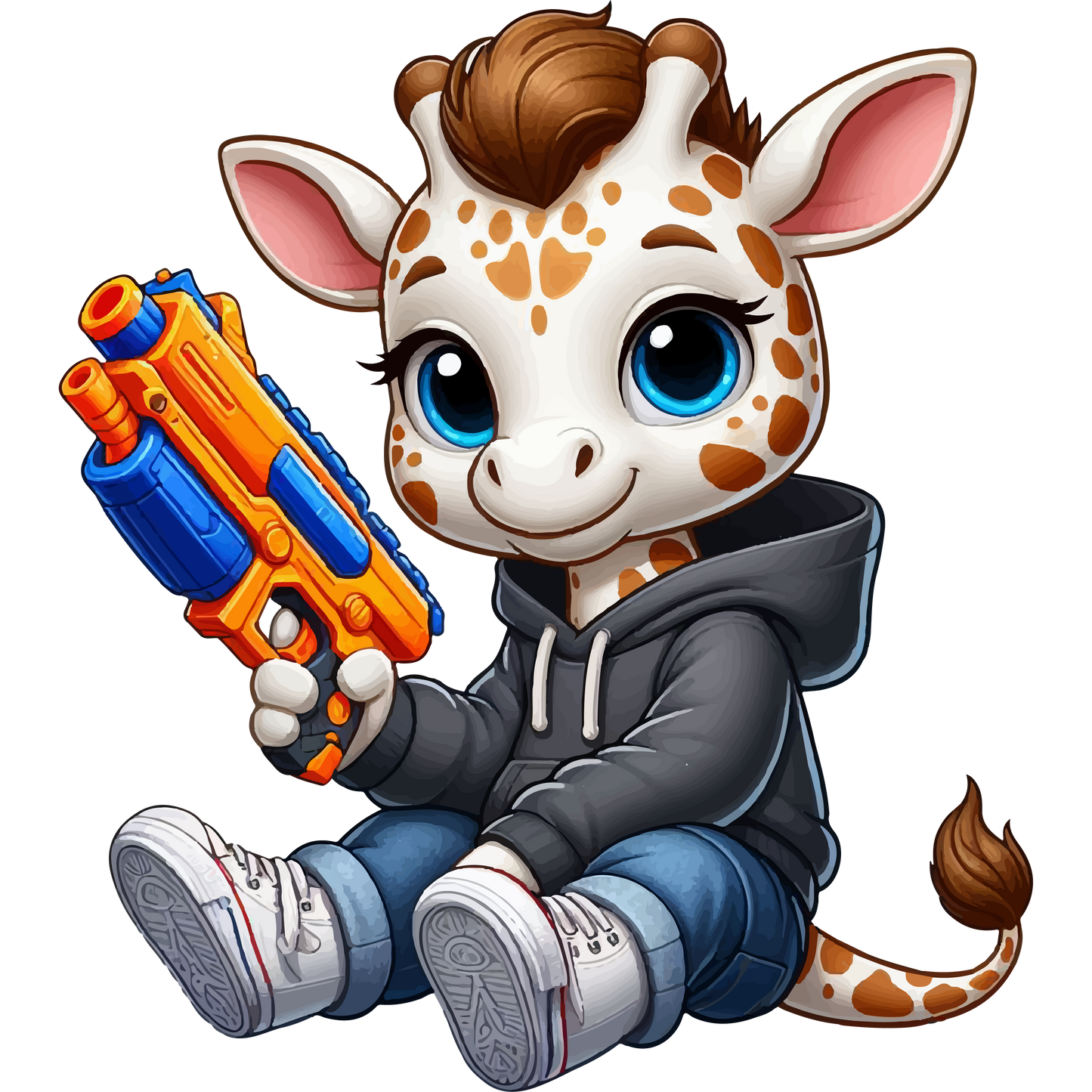 White Giraffe with Foam Dart Blaster - Unisex Triblend