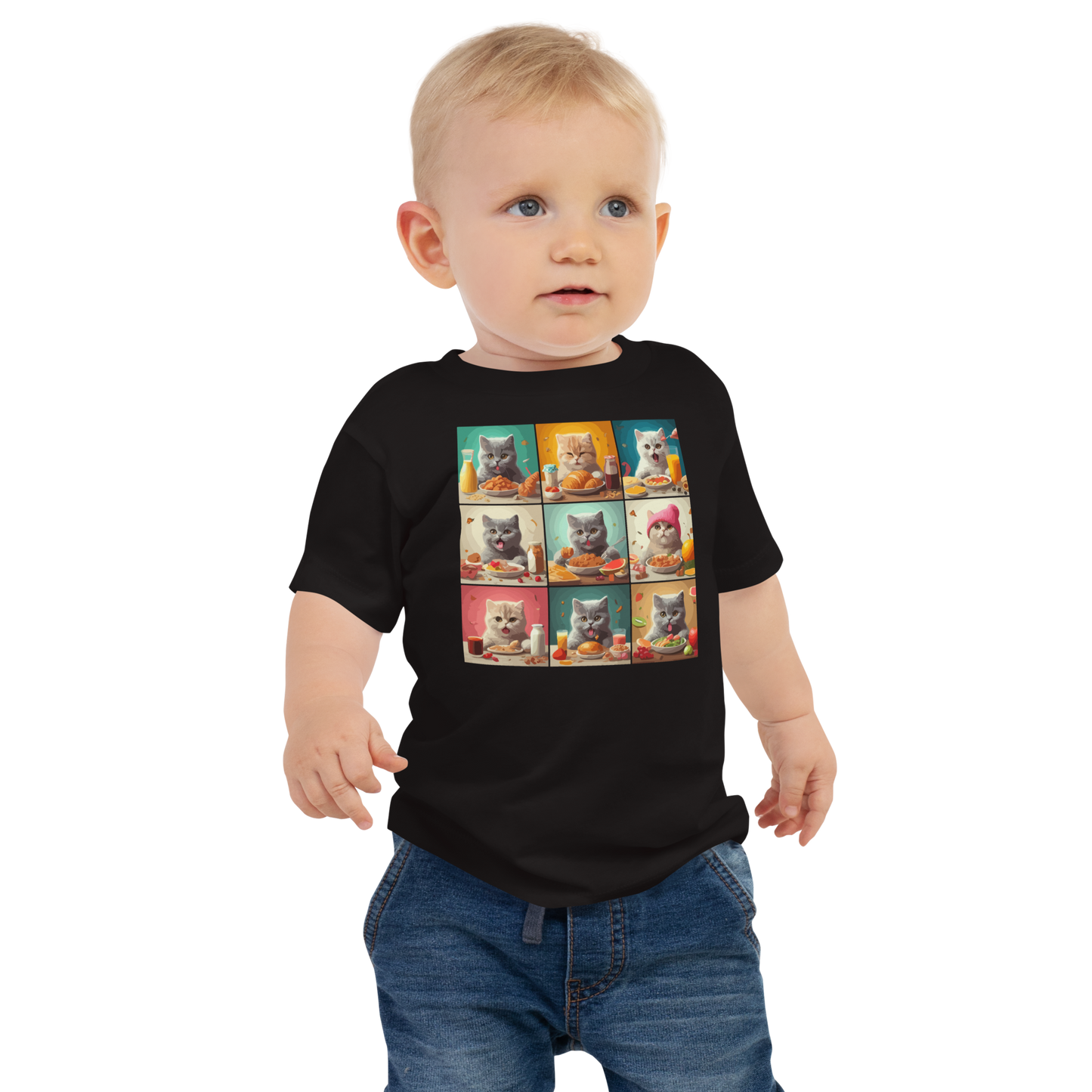 Kittens Eating Collage - Baby Tee