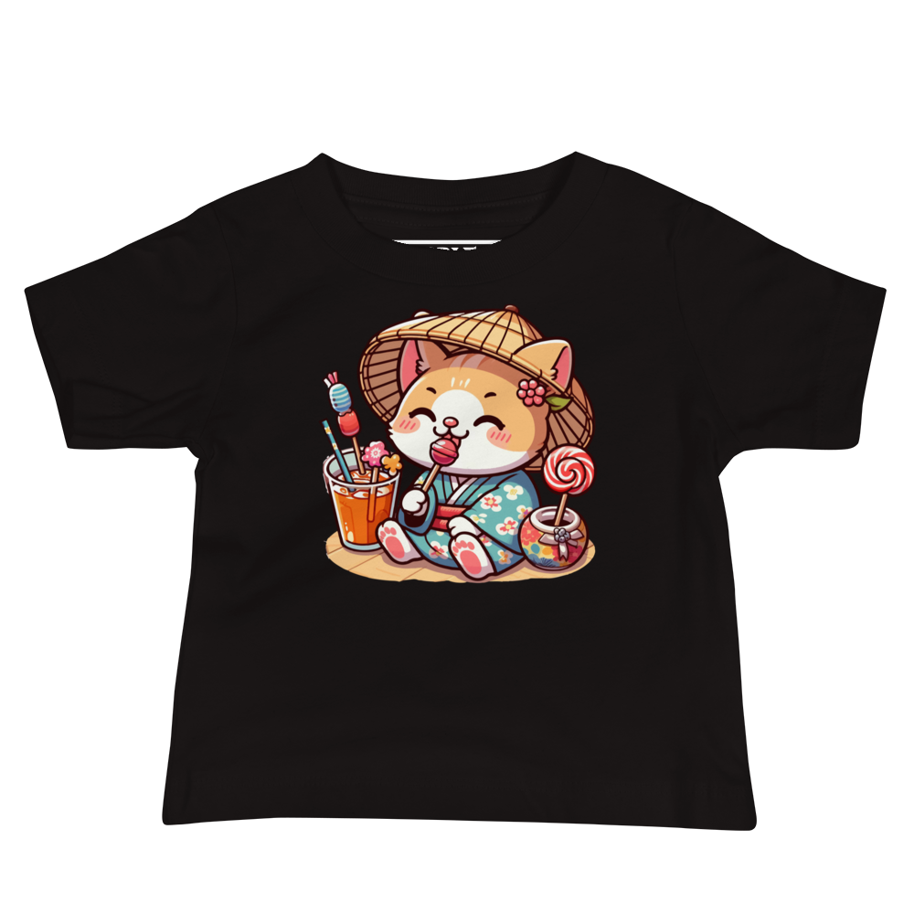 Orange Kitten in a Kimono - Baby Tee