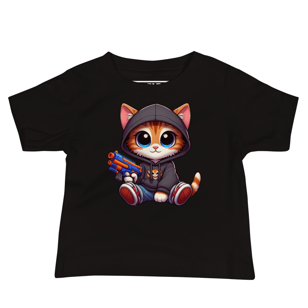 Orange Kitten with Foam Dart Blaster - Baby Tee