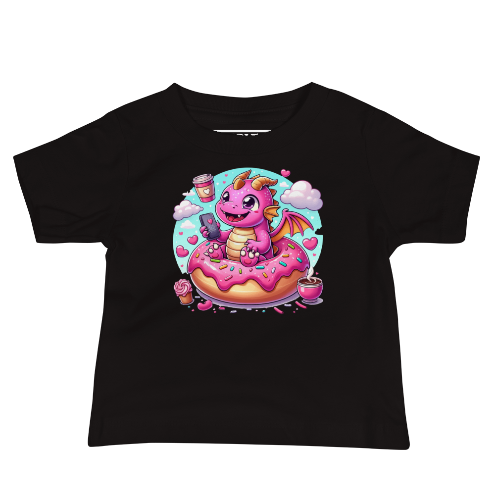 Pink Dragon - Loving Coffee and Donuts - Baby Tee