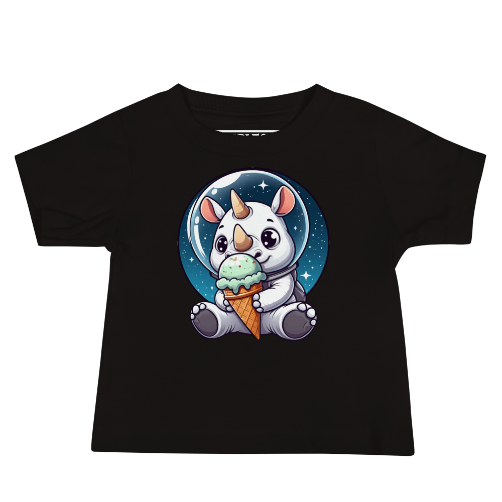 Space Rhino - Eating Ice Cream - Baby Tee