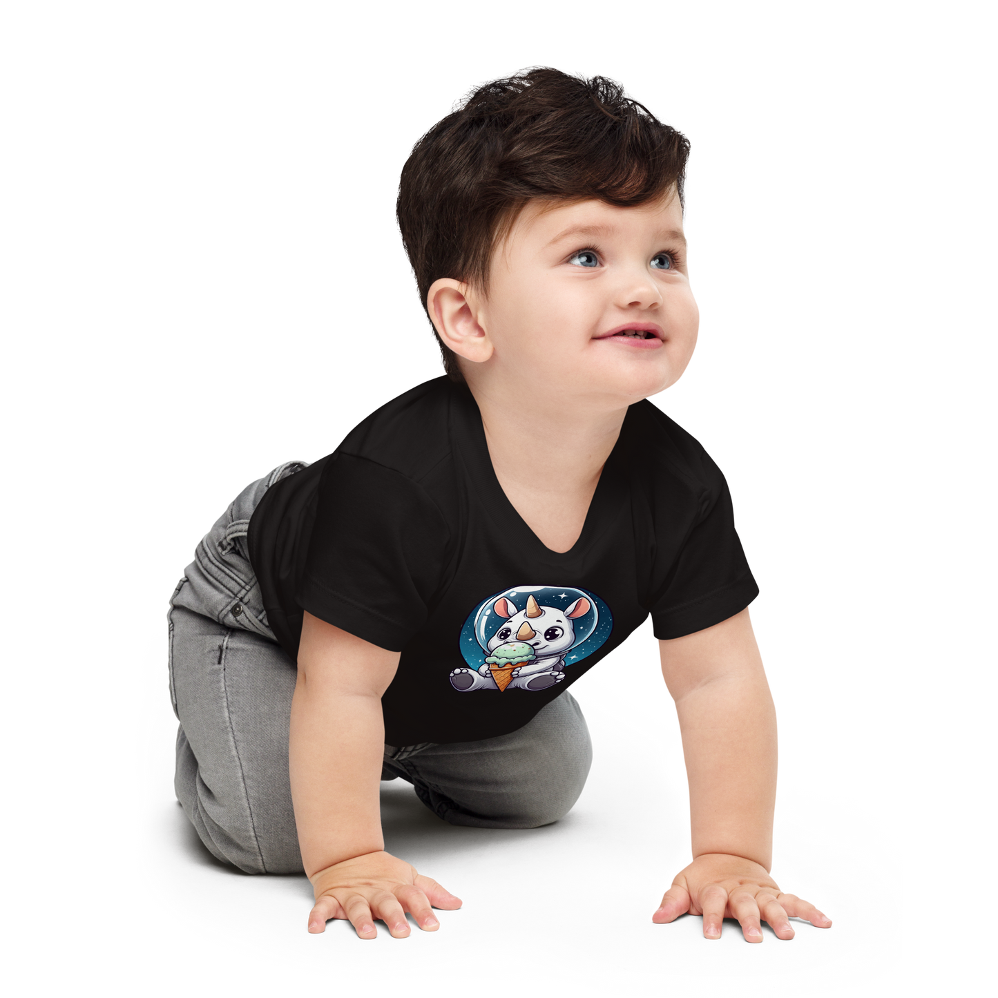 Space Rhino - Eating Ice Cream - Baby Tee