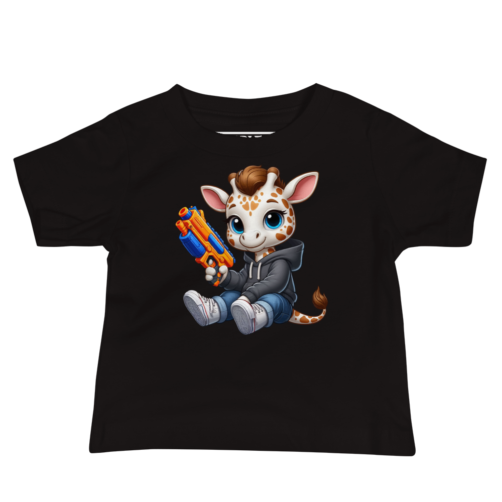 White Giraffe with Foam Dart Blaster - Baby Tee