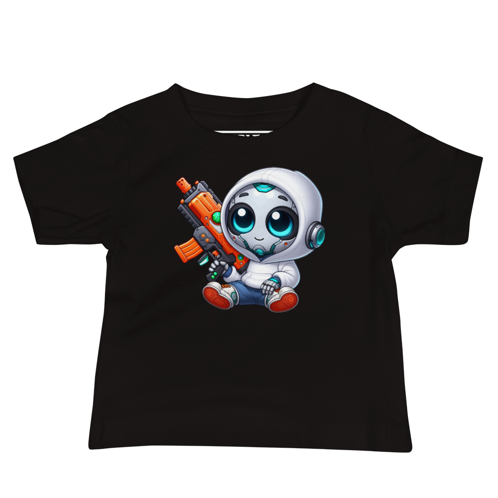 White Robot with Foam Dart Blaster - Baby Tee