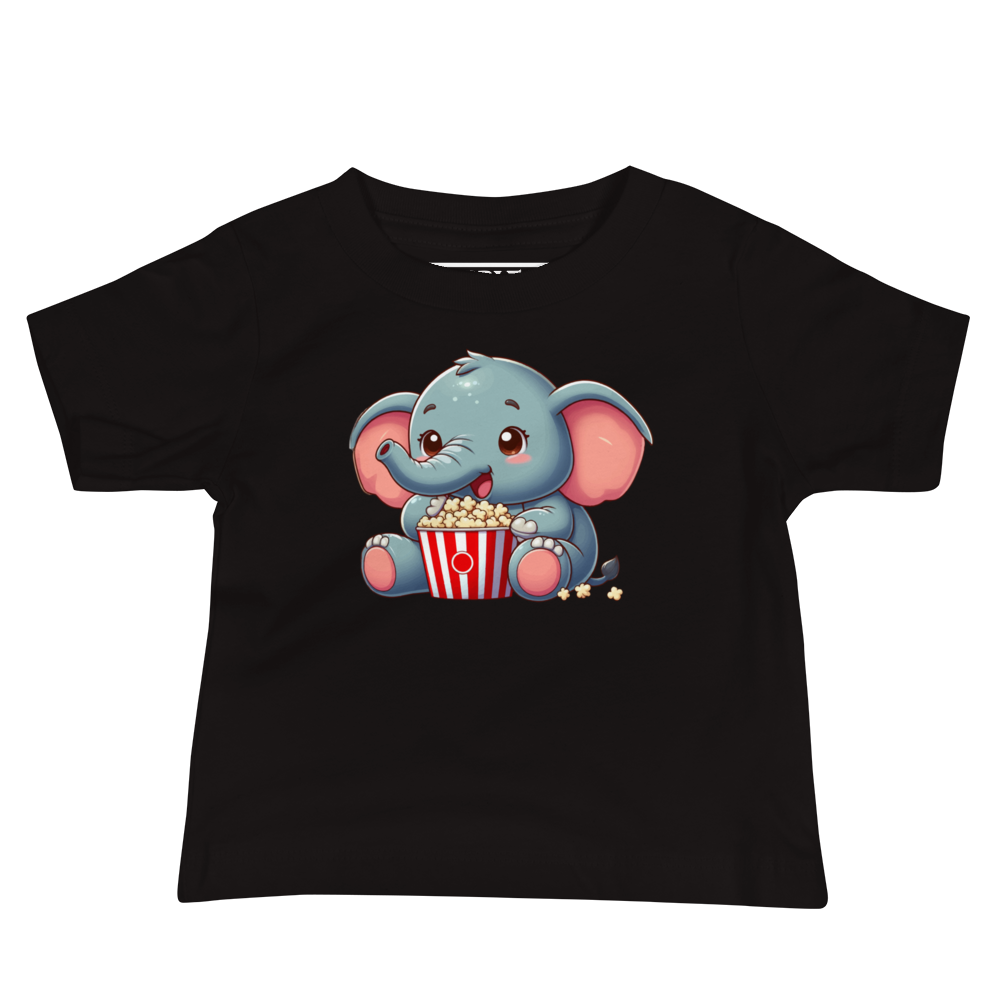 Baby Elephant - Eating Popcorn - Baby Tee