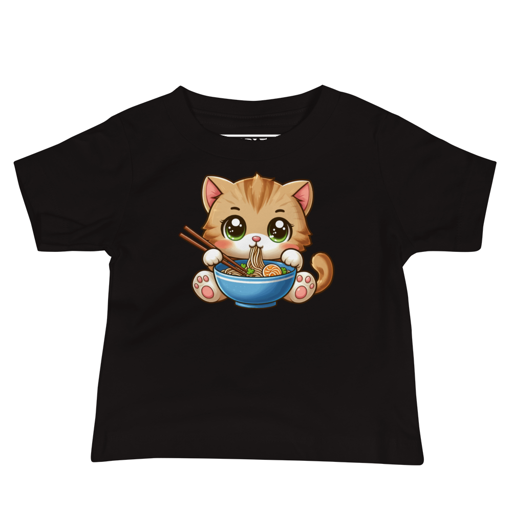 Brown Kitten - Eating Ramen - Baby Tee