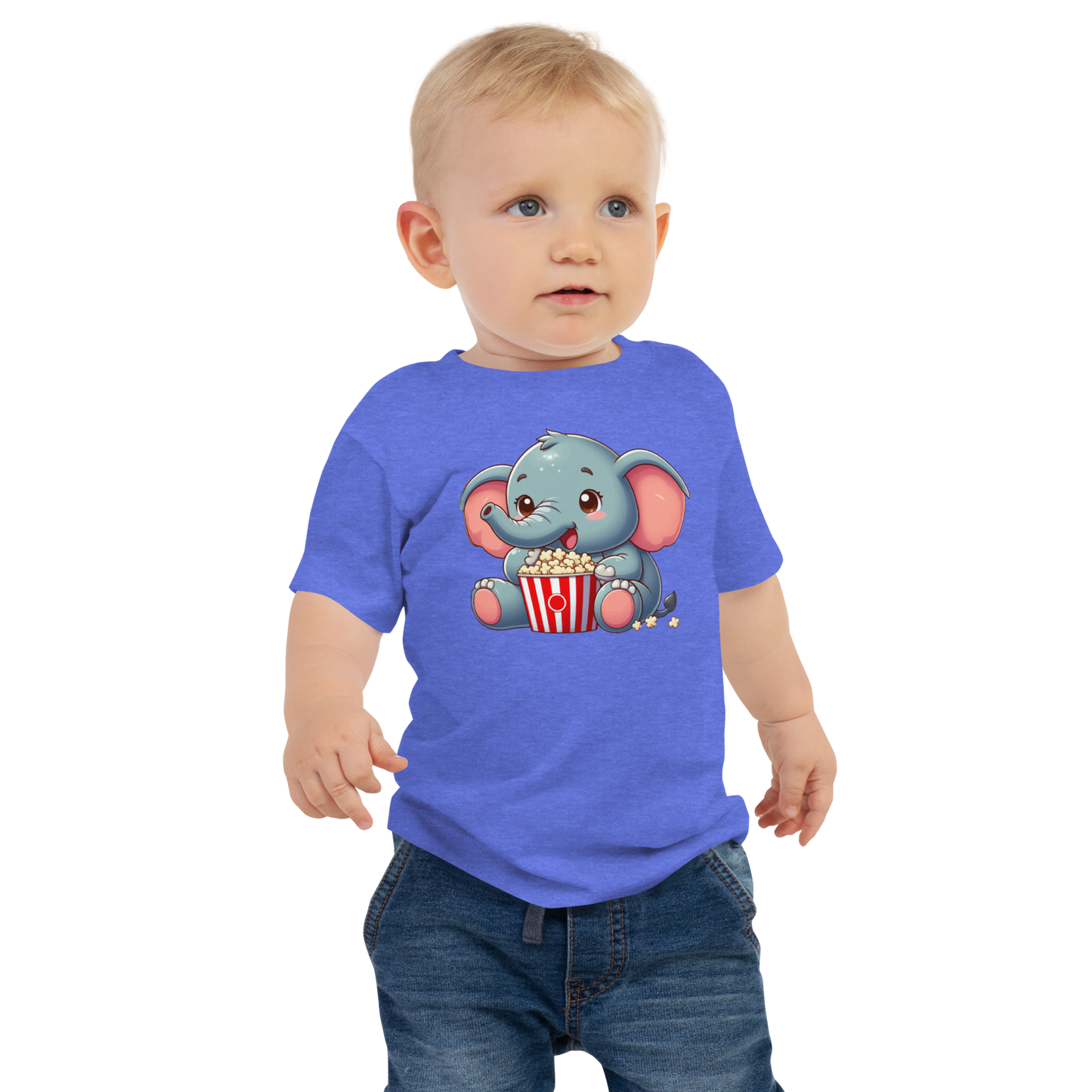 Baby Elephant - Eating Popcorn - Baby Tee
