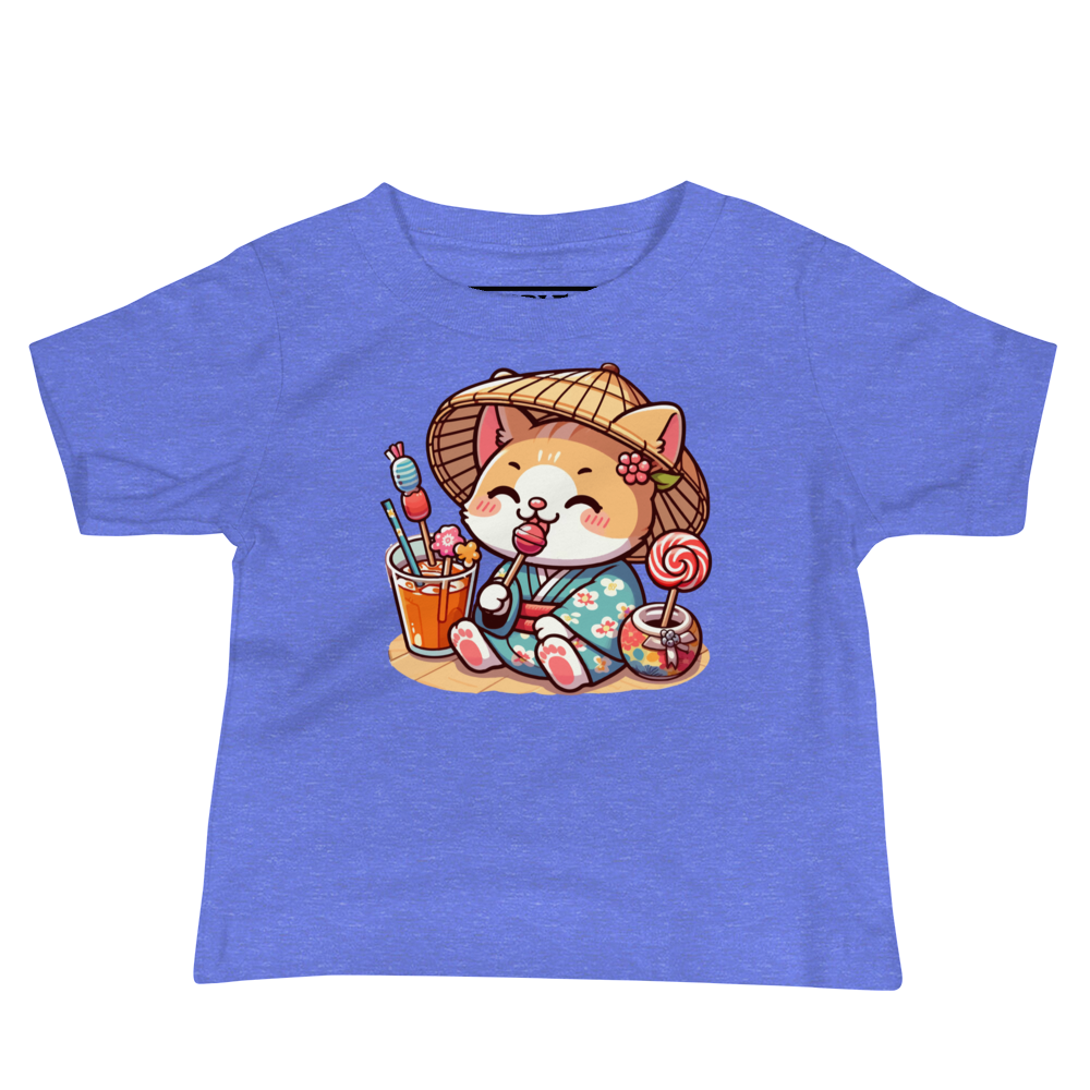 Orange Kitten in a Kimono - Baby Tee