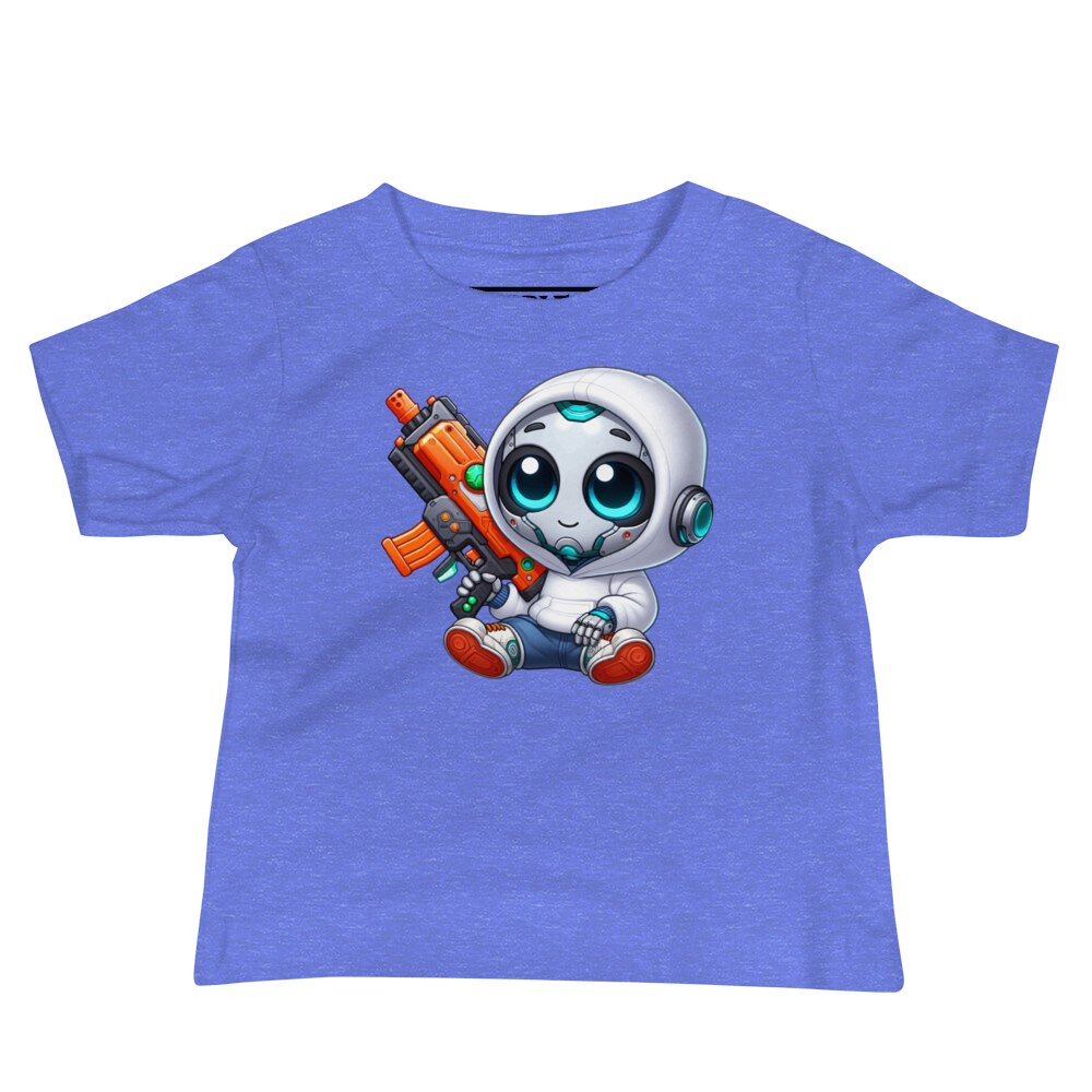 White Robot with Foam Dart Blaster - Baby Tee