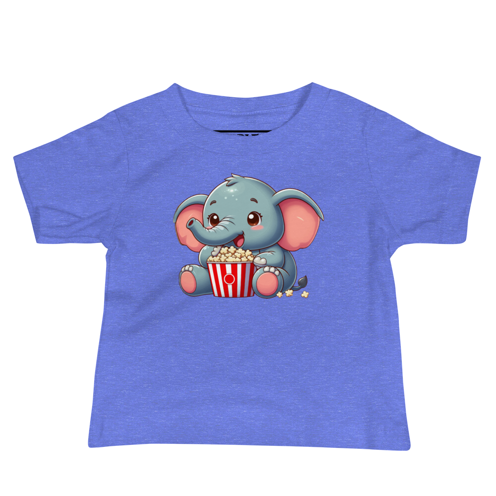 Baby Elephant - Eating Popcorn - Baby Tee