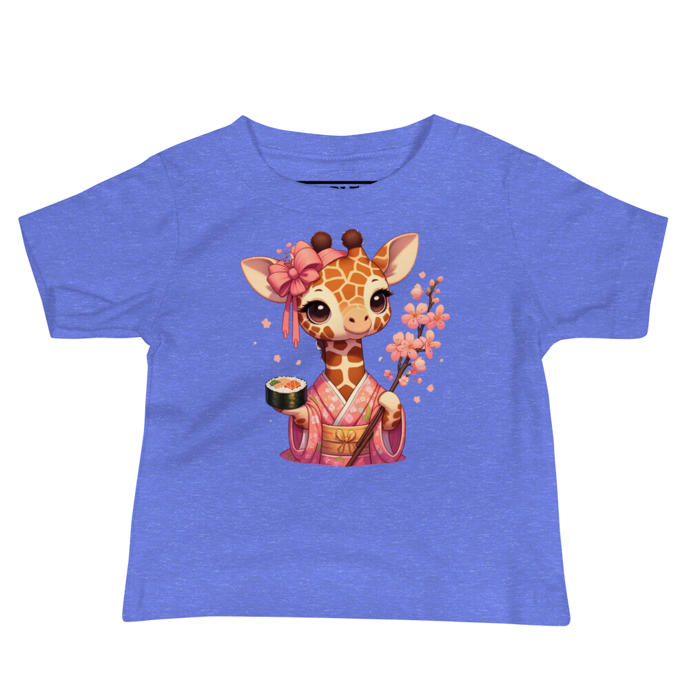 Geisha Giraffe - Holding Cherry Blossoms - Baby Tee