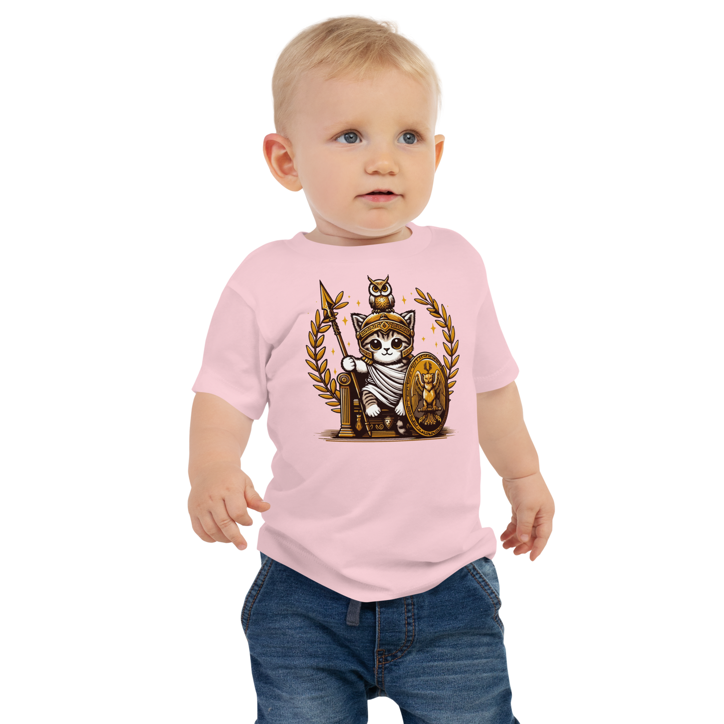 Roman Kitten with Owl - Baby Tee