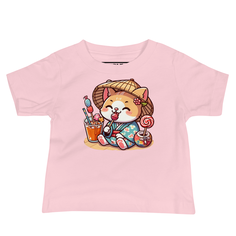 Orange Kitten in a Kimono - Baby Tee