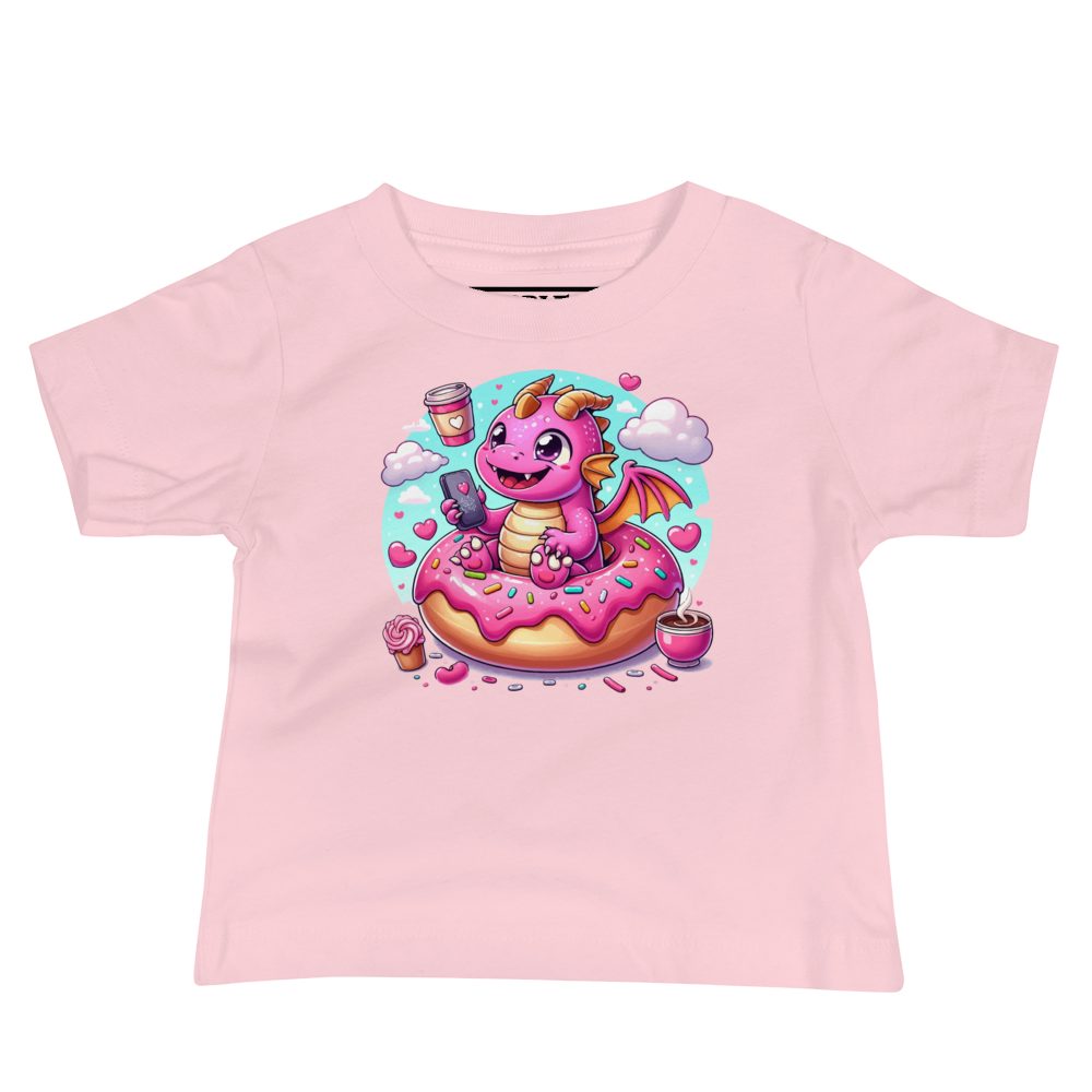 Pink Dragon - Loving Coffee and Donuts - Baby Tee