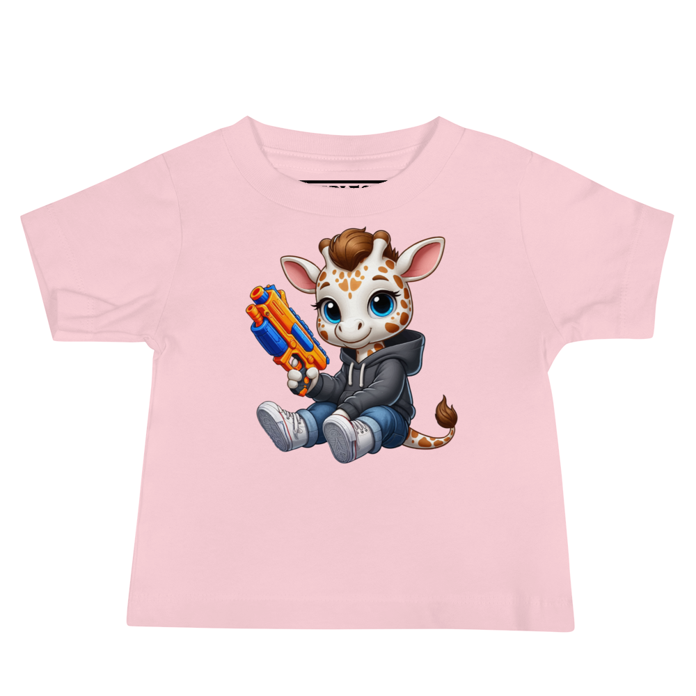 White Giraffe with Foam Dart Blaster - Baby Tee