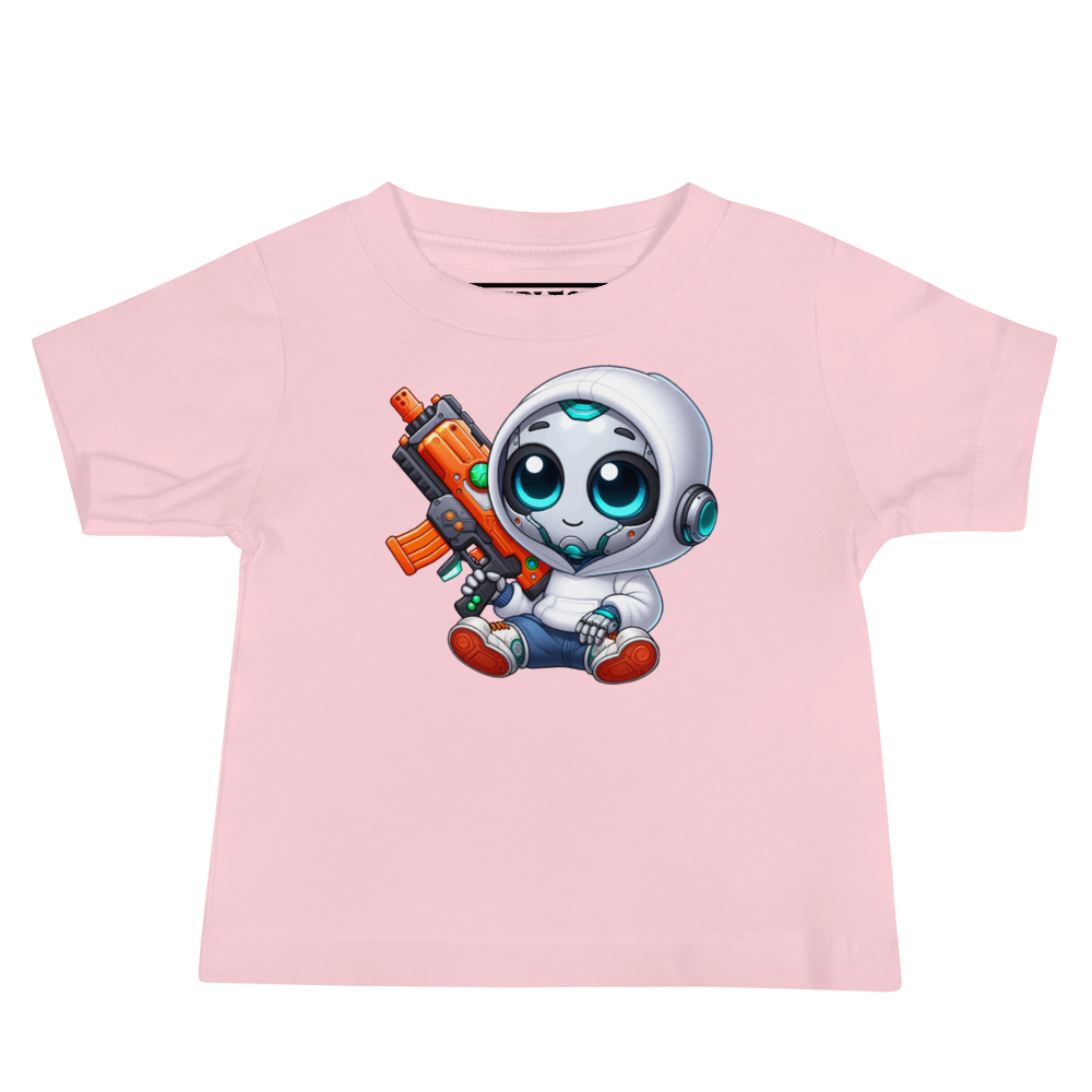 White Robot with Foam Dart Blaster - Baby Tee