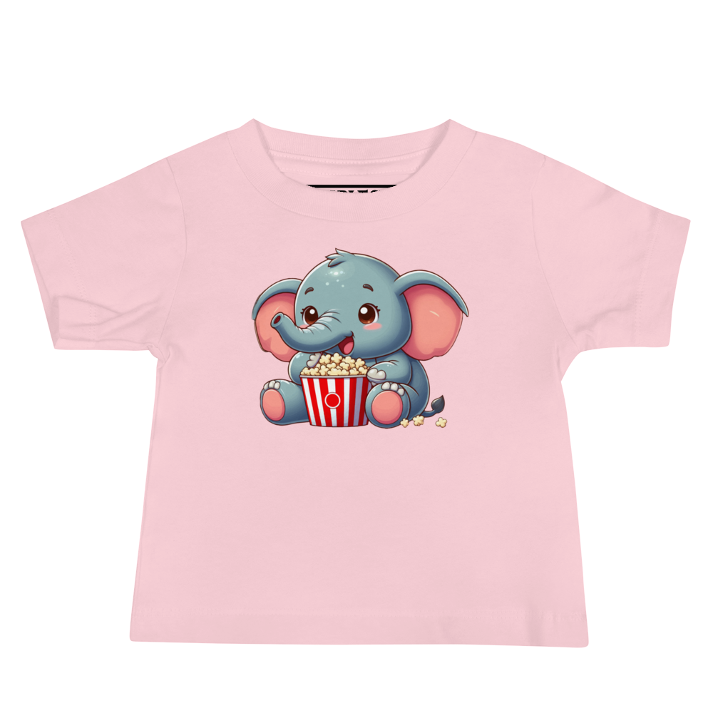 Baby Elephant - Eating Popcorn - Baby Tee