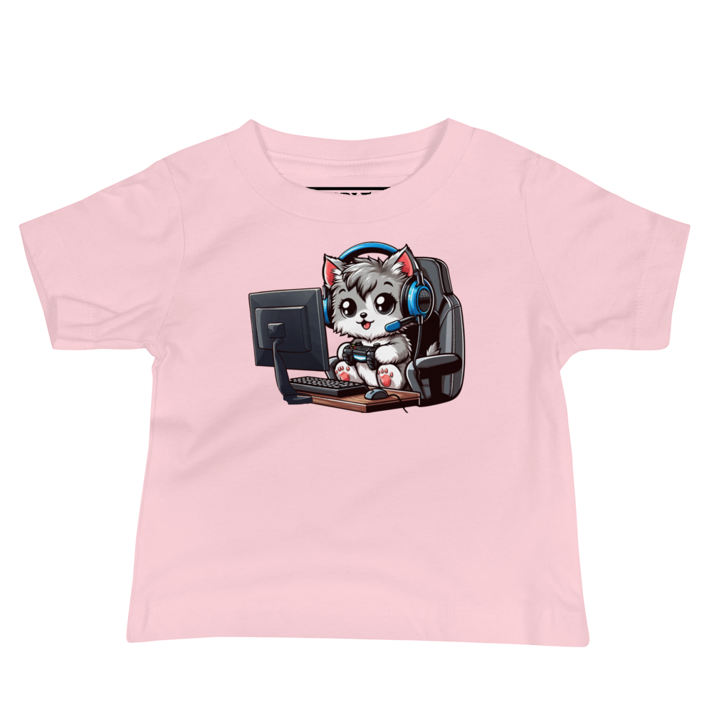 Gamer Kitten - Blue Headset - Baby Tee