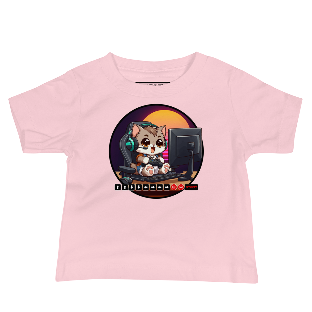 Gamer Kitten - Green Headset - Baby Tee