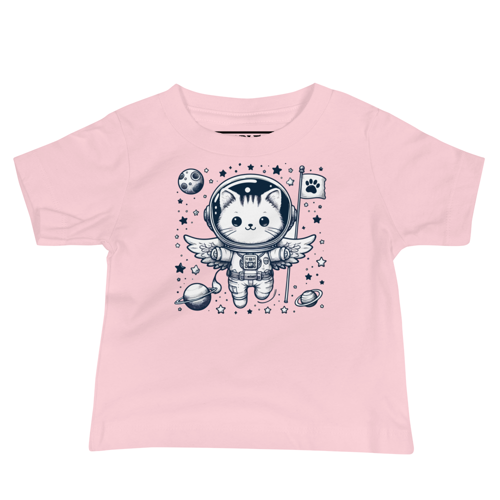 Space Kitten with Stars - Baby Tee