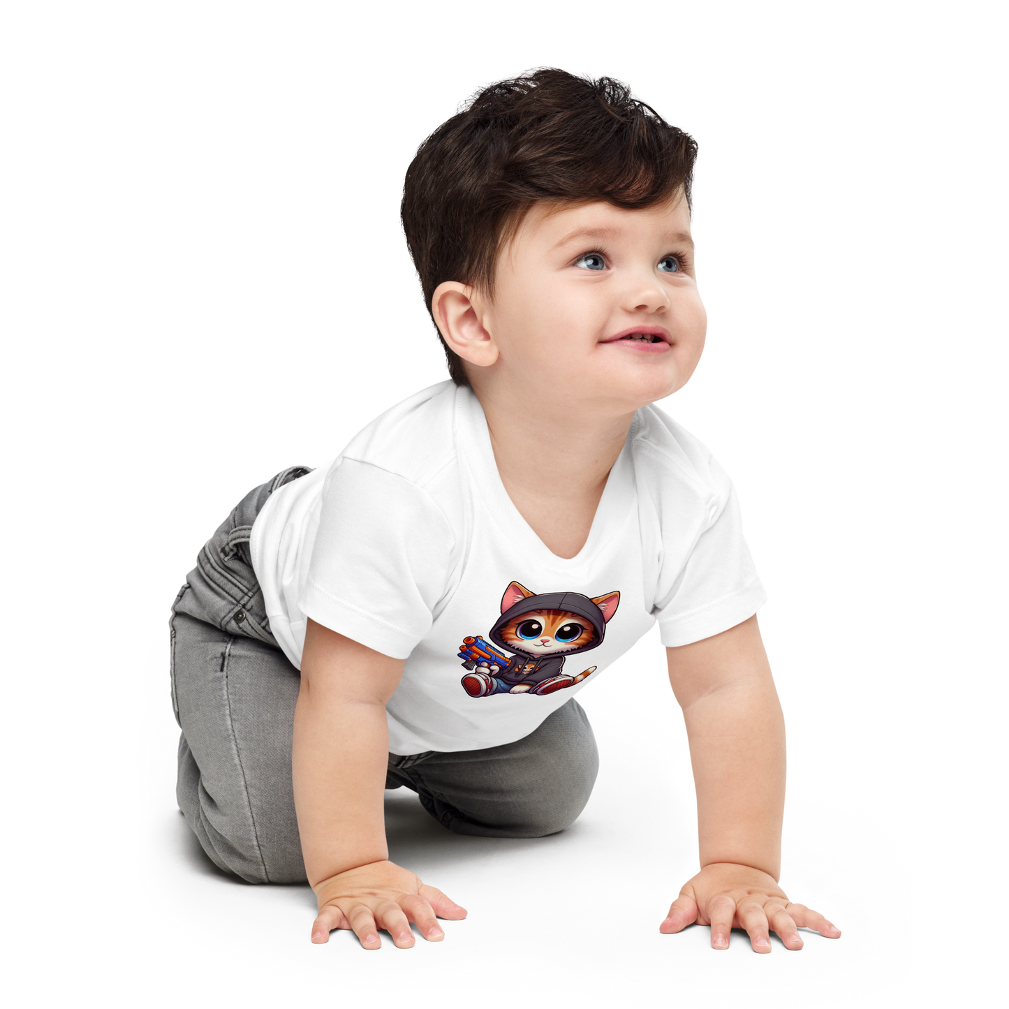 Orange Kitten with Foam Dart Blaster - Baby Tee