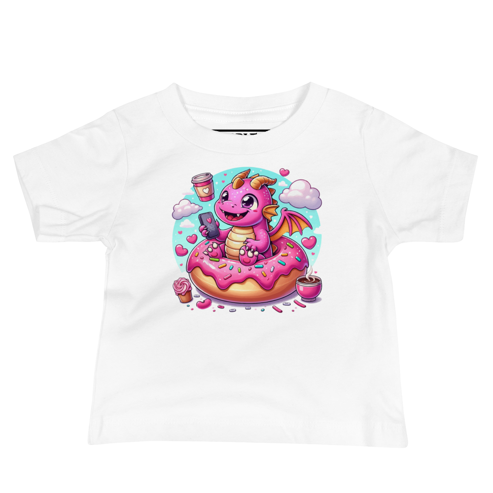 Pink Dragon - Loving Coffee and Donuts - Baby Tee