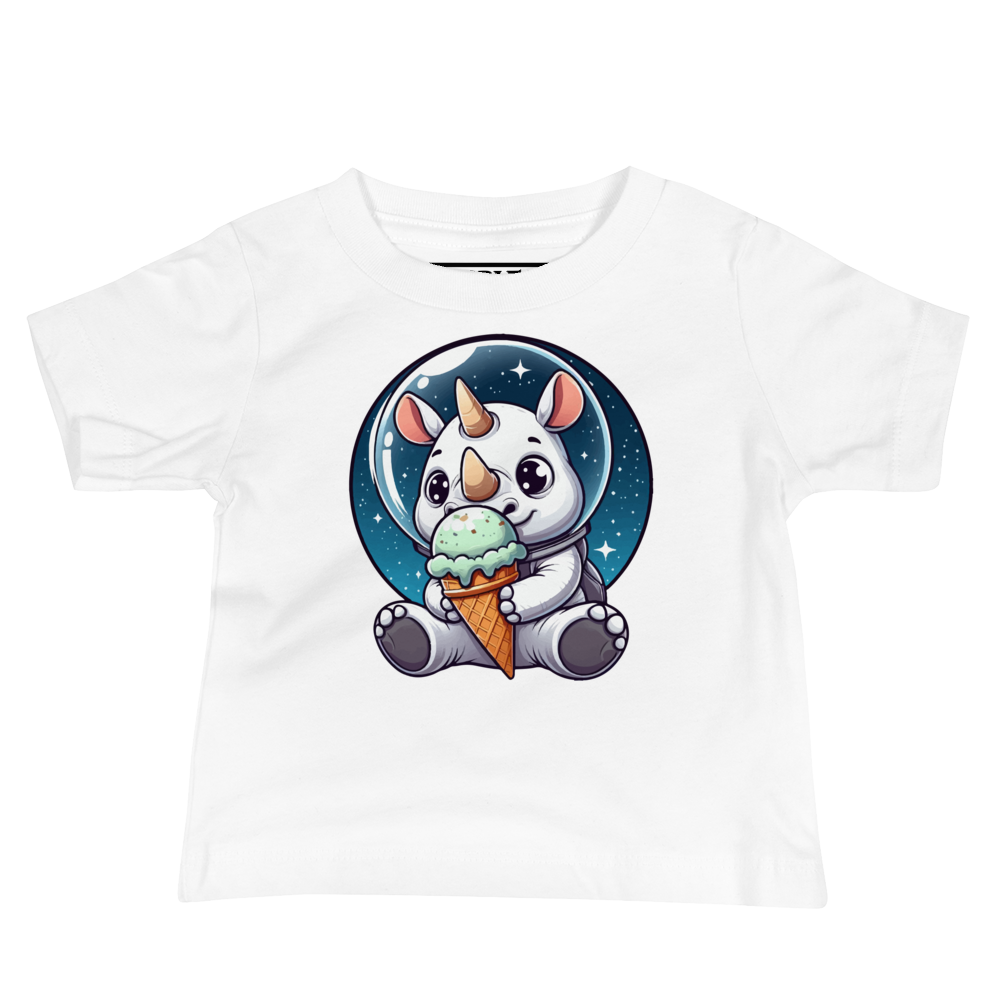 Space Rhino - Eating Ice Cream - Baby Tee