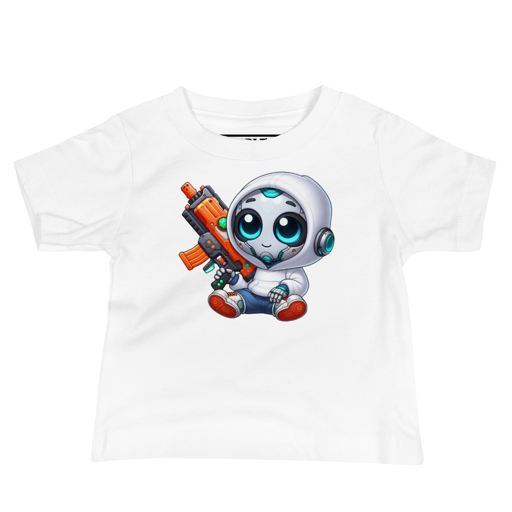 White Robot with Foam Dart Blaster - Baby Tee
