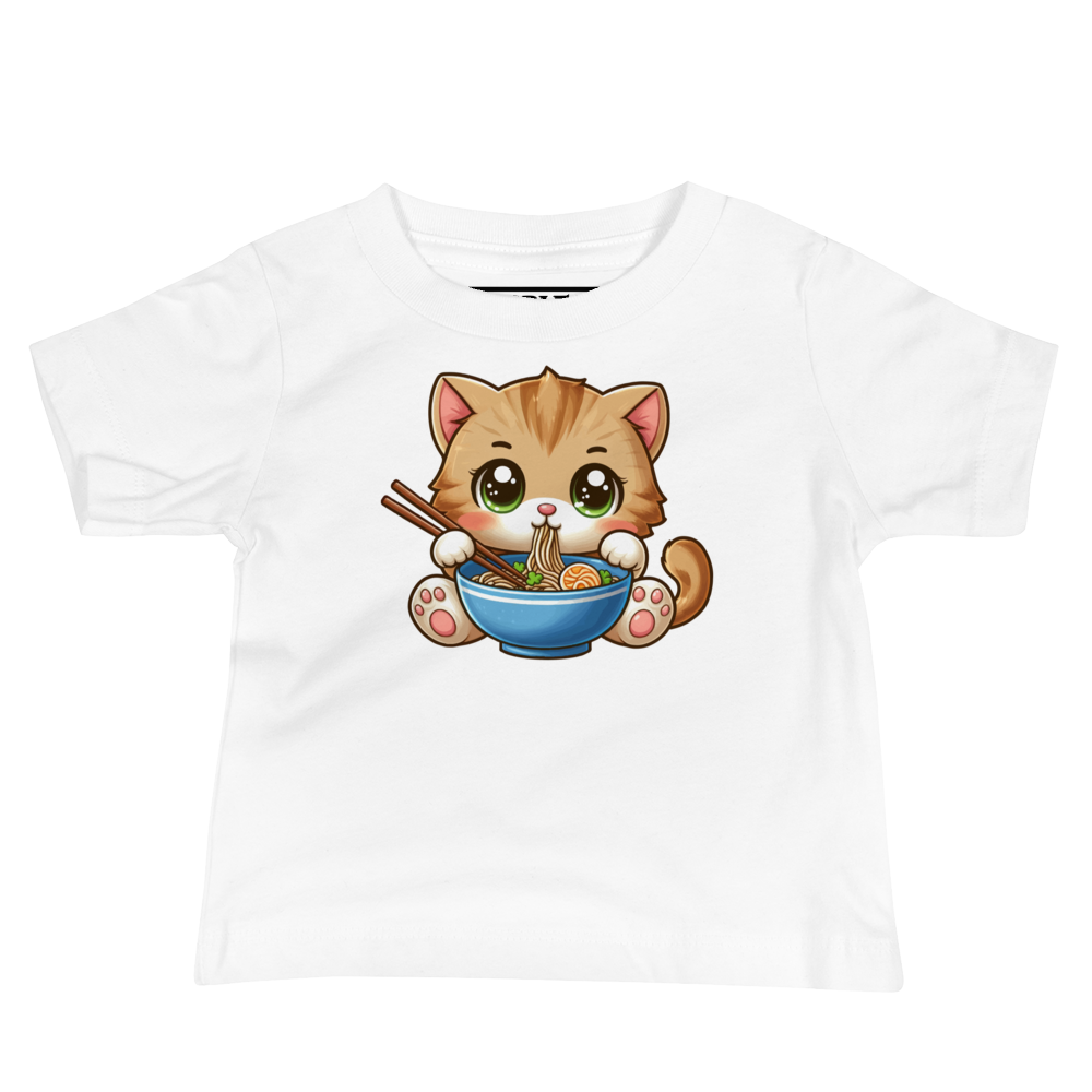 Brown Kitten - Eating Ramen - Baby Tee