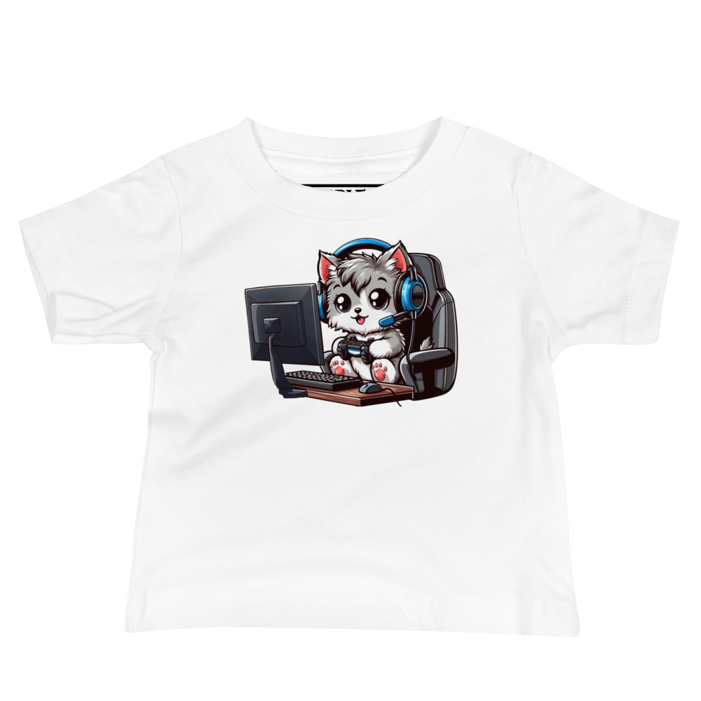 Gamer Kitten - Blue Headset - Baby Tee
