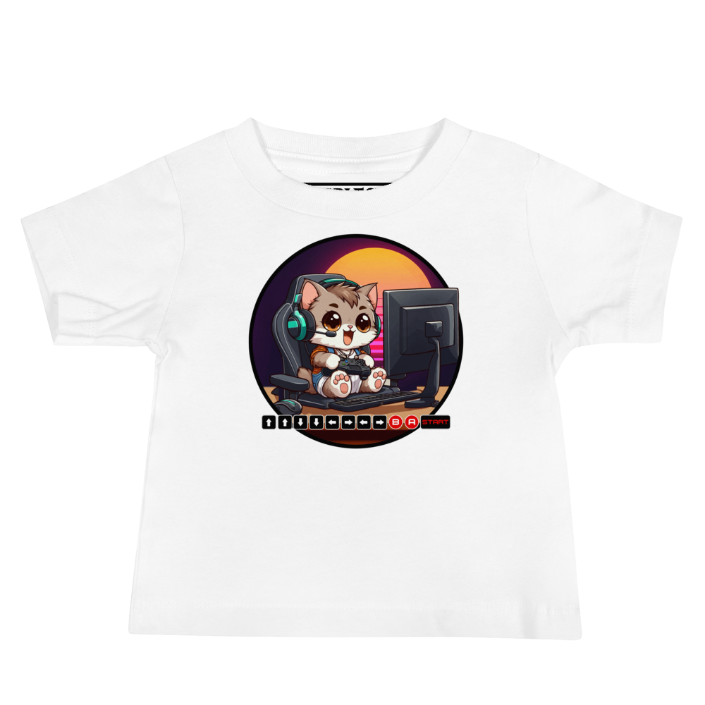 Gamer Kitten - Green Headset - Baby Tee
