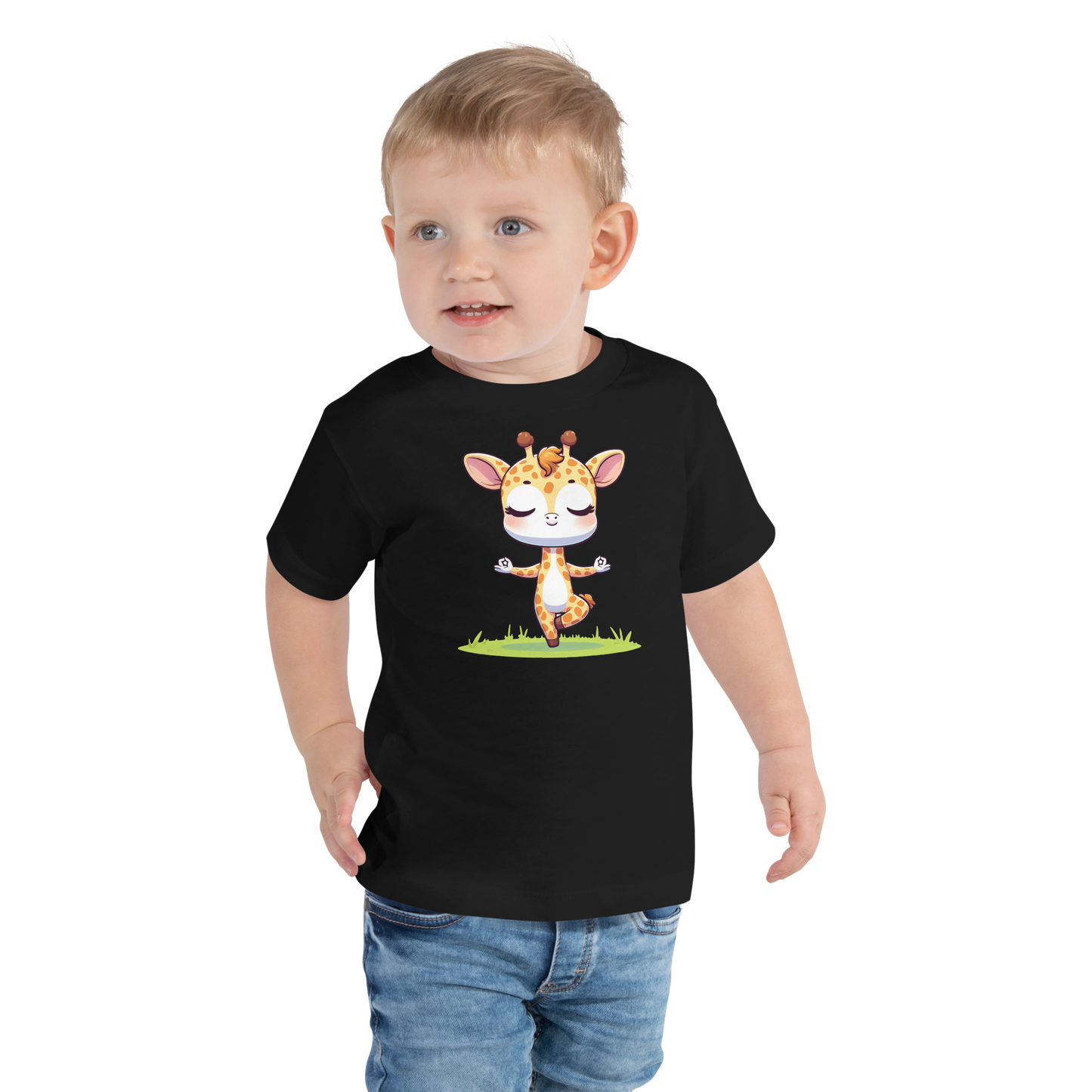 Giraffe doing Yoga - Toddler Tee