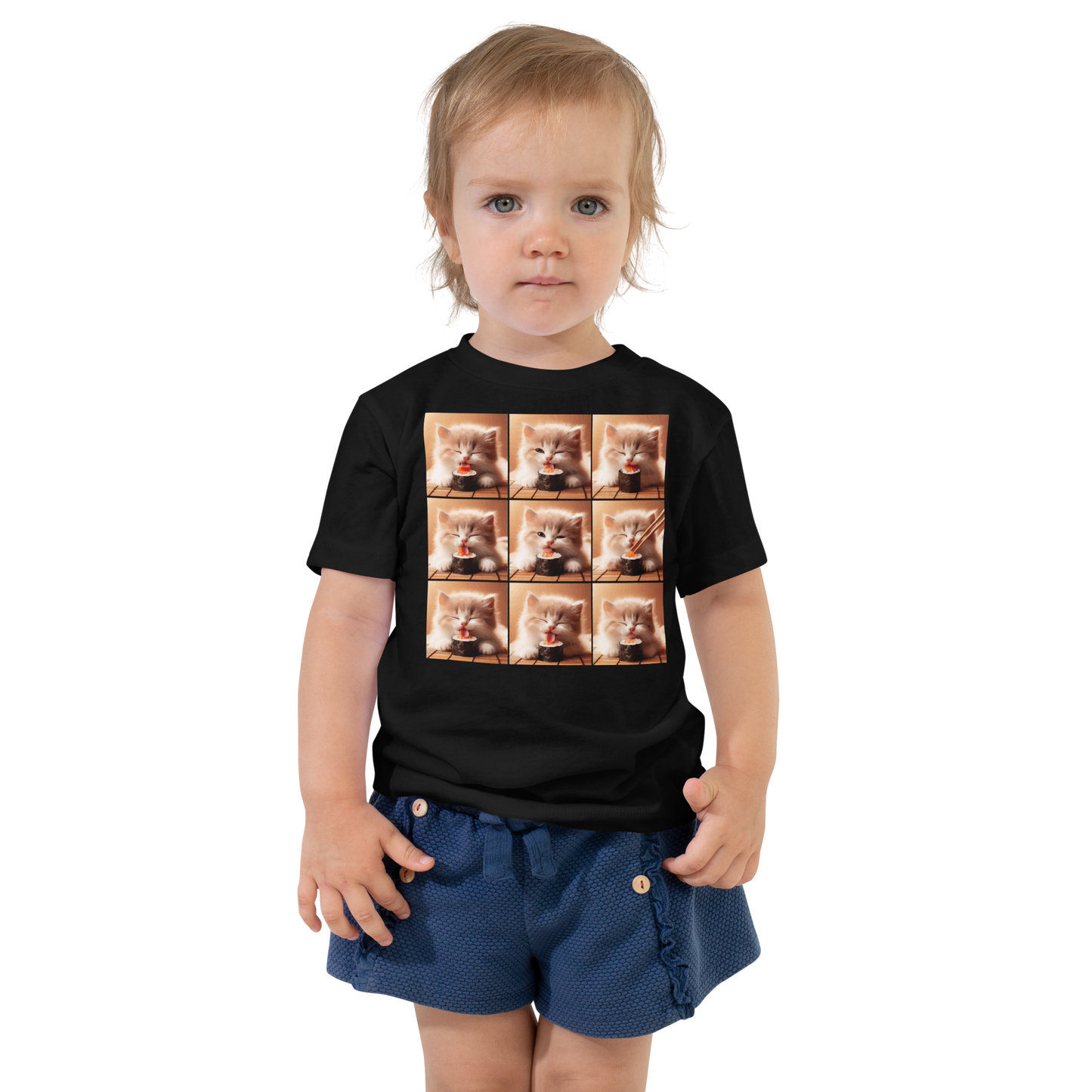 Kittens Eating Sushi Collage - Toddler Tee