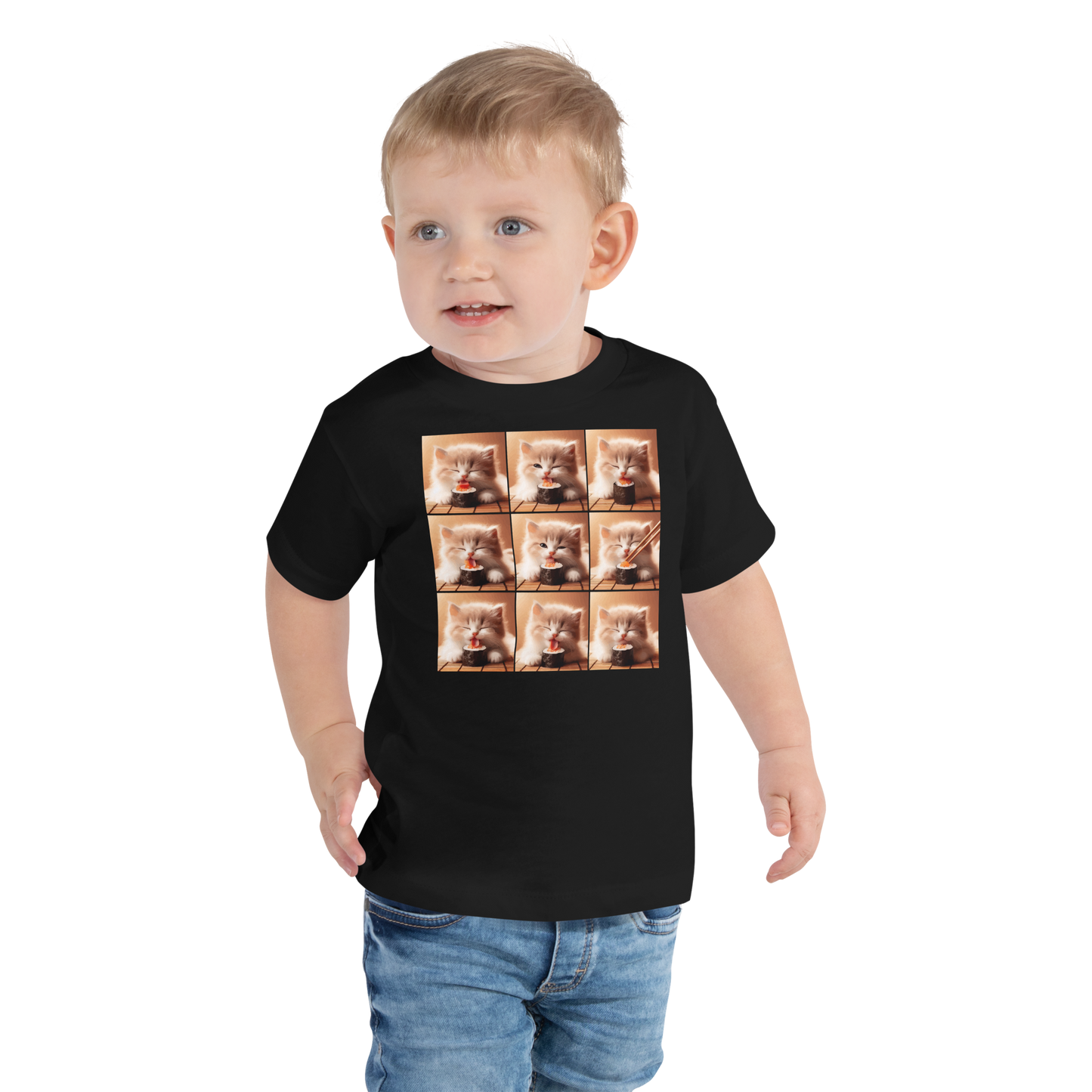Kittens Eating Sushi Collage - Toddler Tee