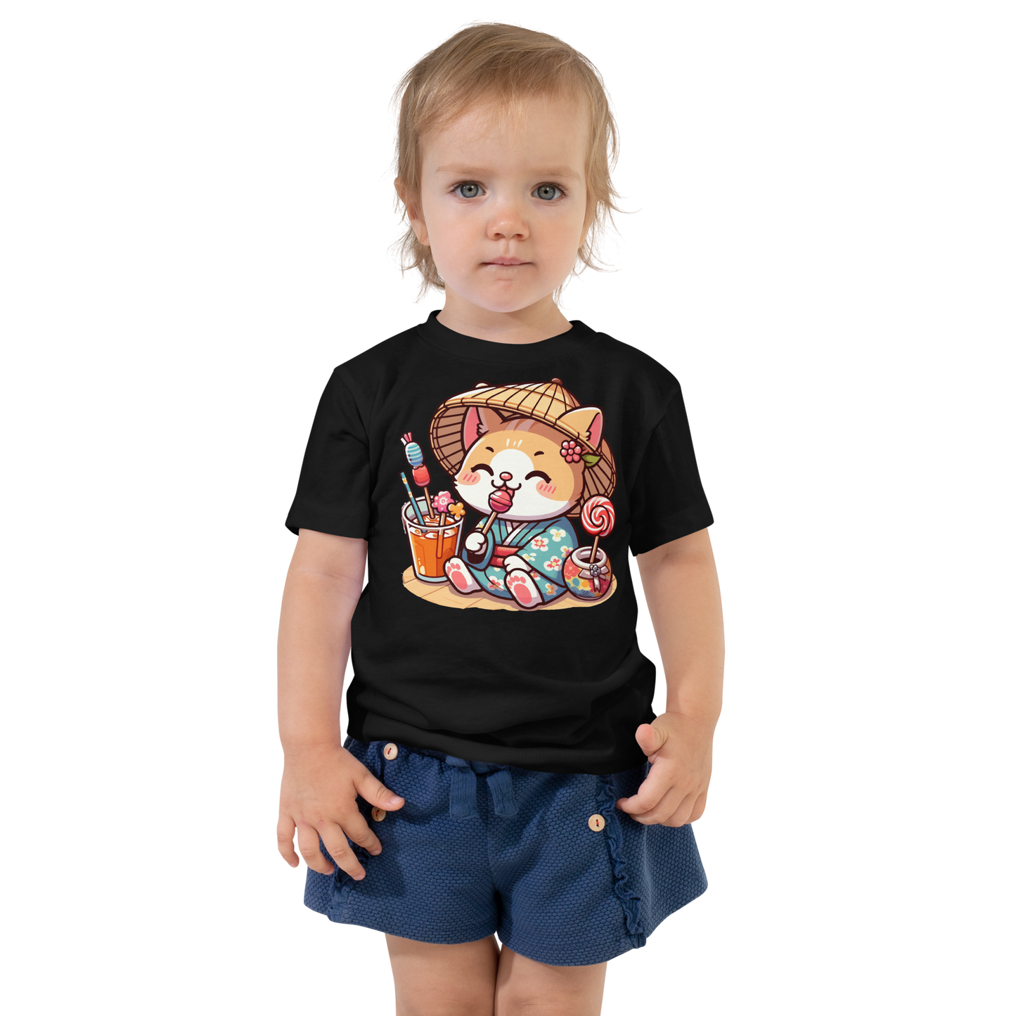 Orange Kitten in a Kimono - Toddler Tee