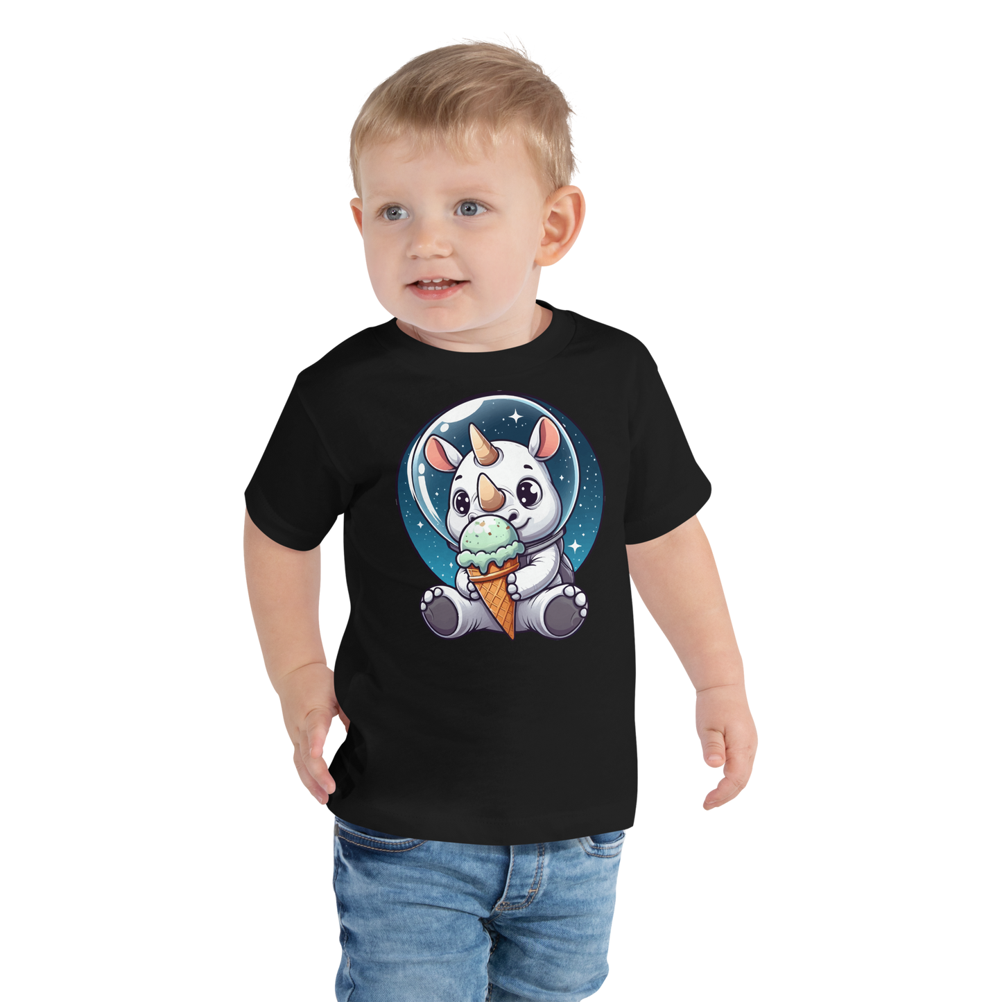 Space Rhino - Eating Ice Cream - Toddler Tee
