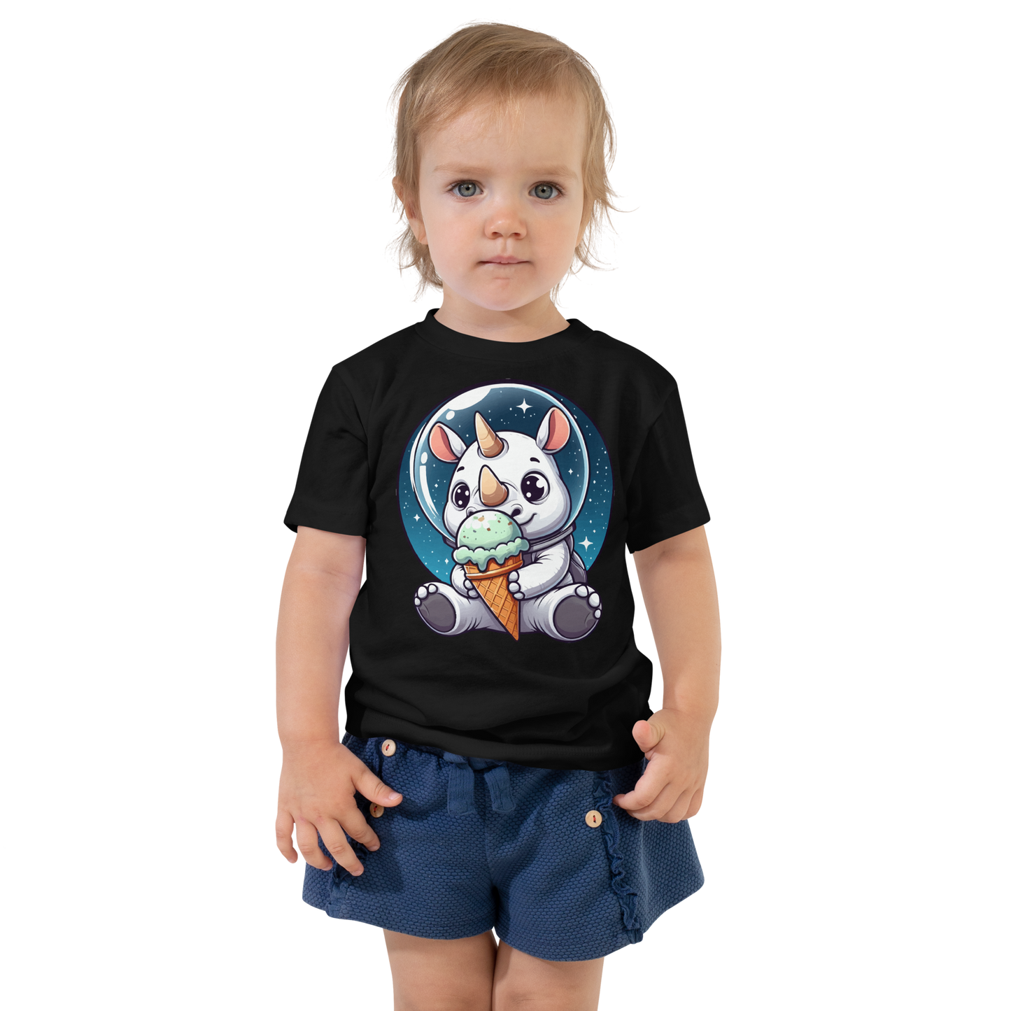 Space Rhino - Eating Ice Cream - Toddler Tee