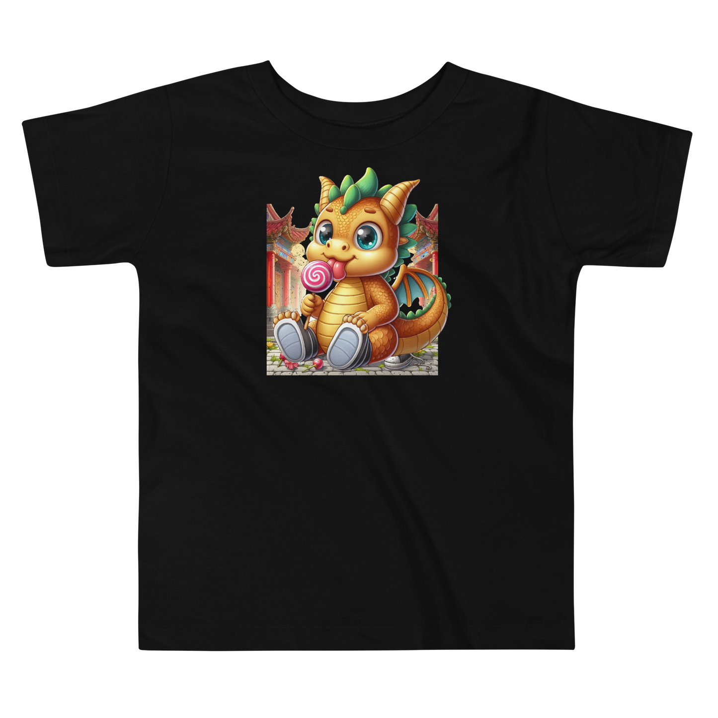 Dragon in Town with Lolipop - Toddler Tee