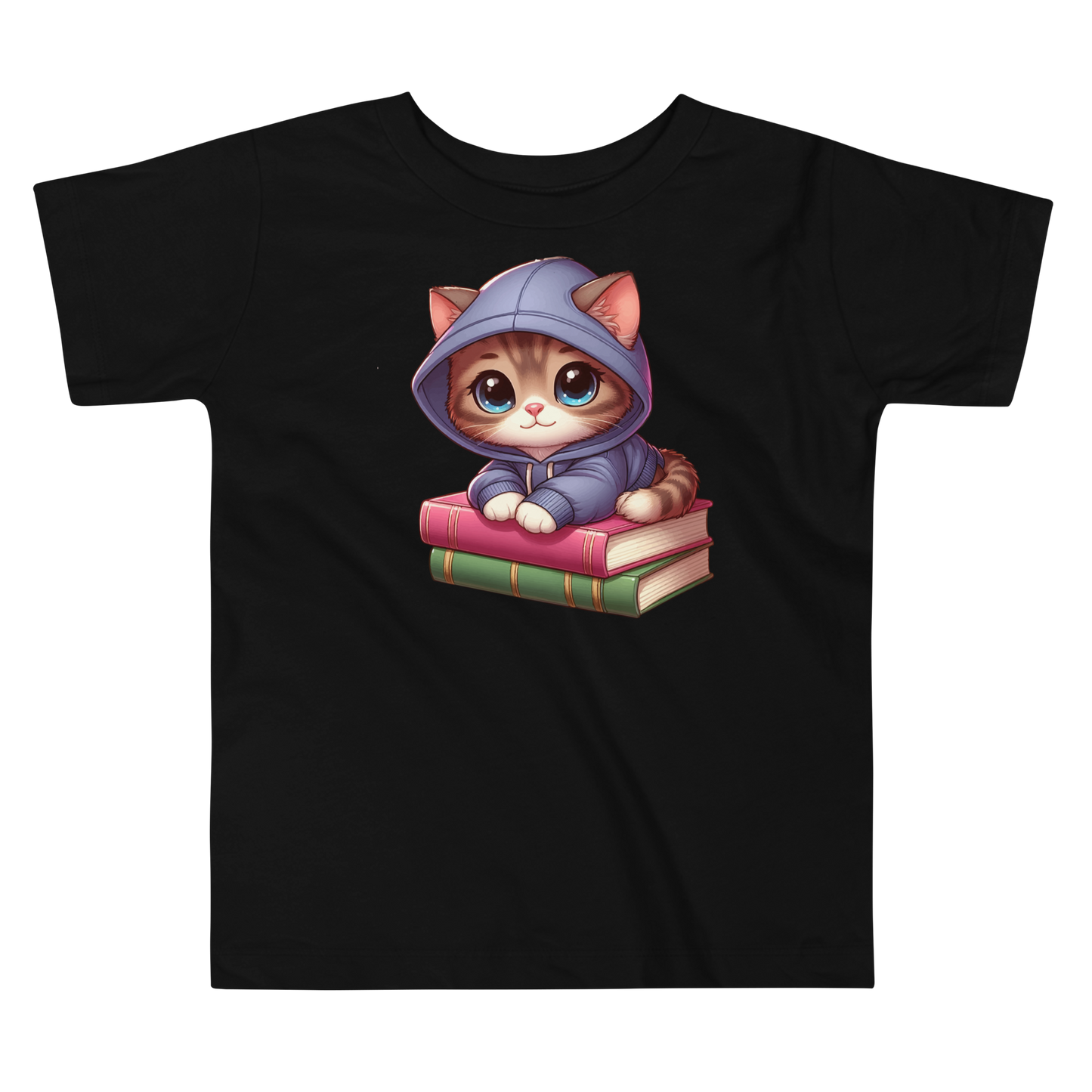 Brown Kitten - Sitting on Books - Toddler Tee