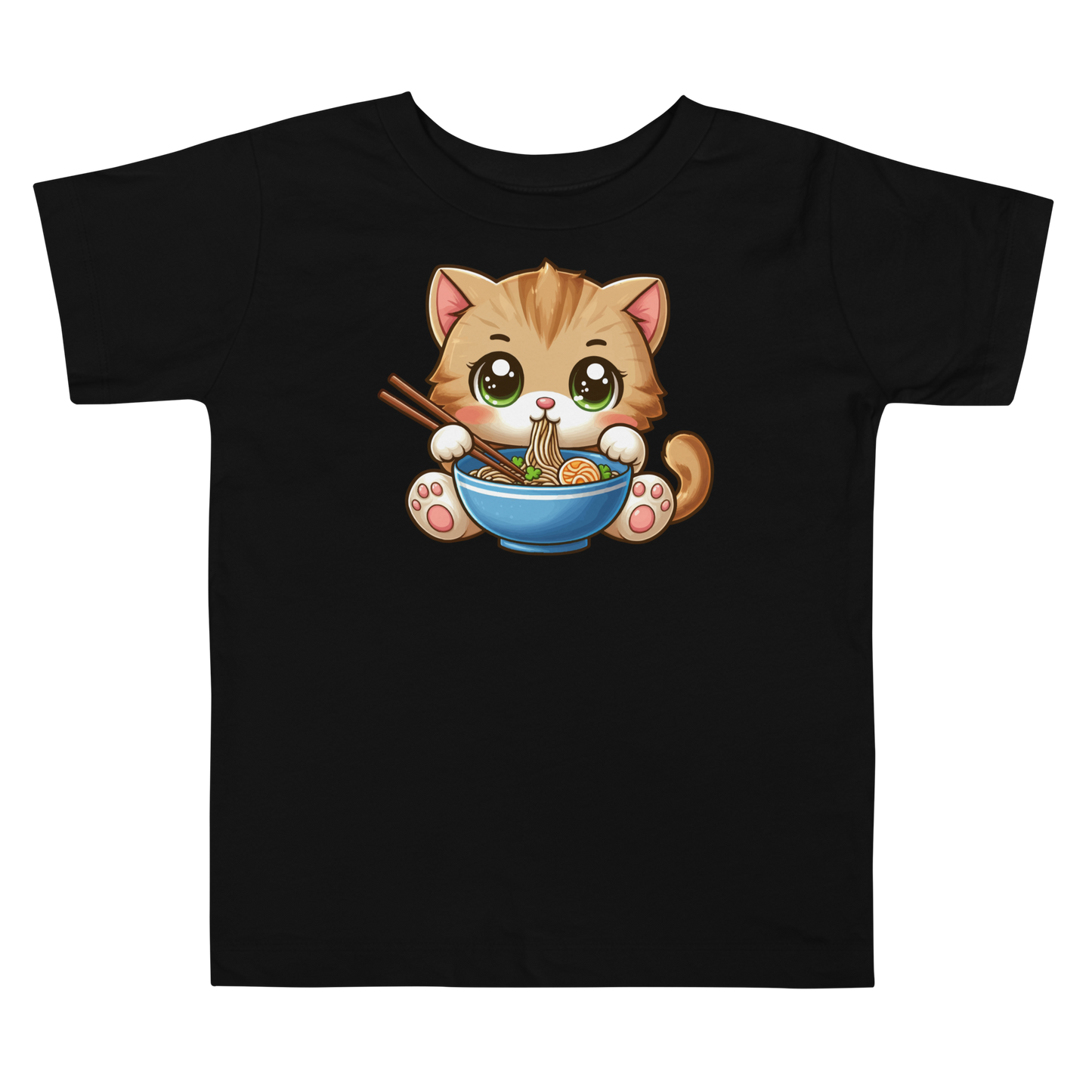 Brown Kitten - Eating Ramen - Toddler Tee