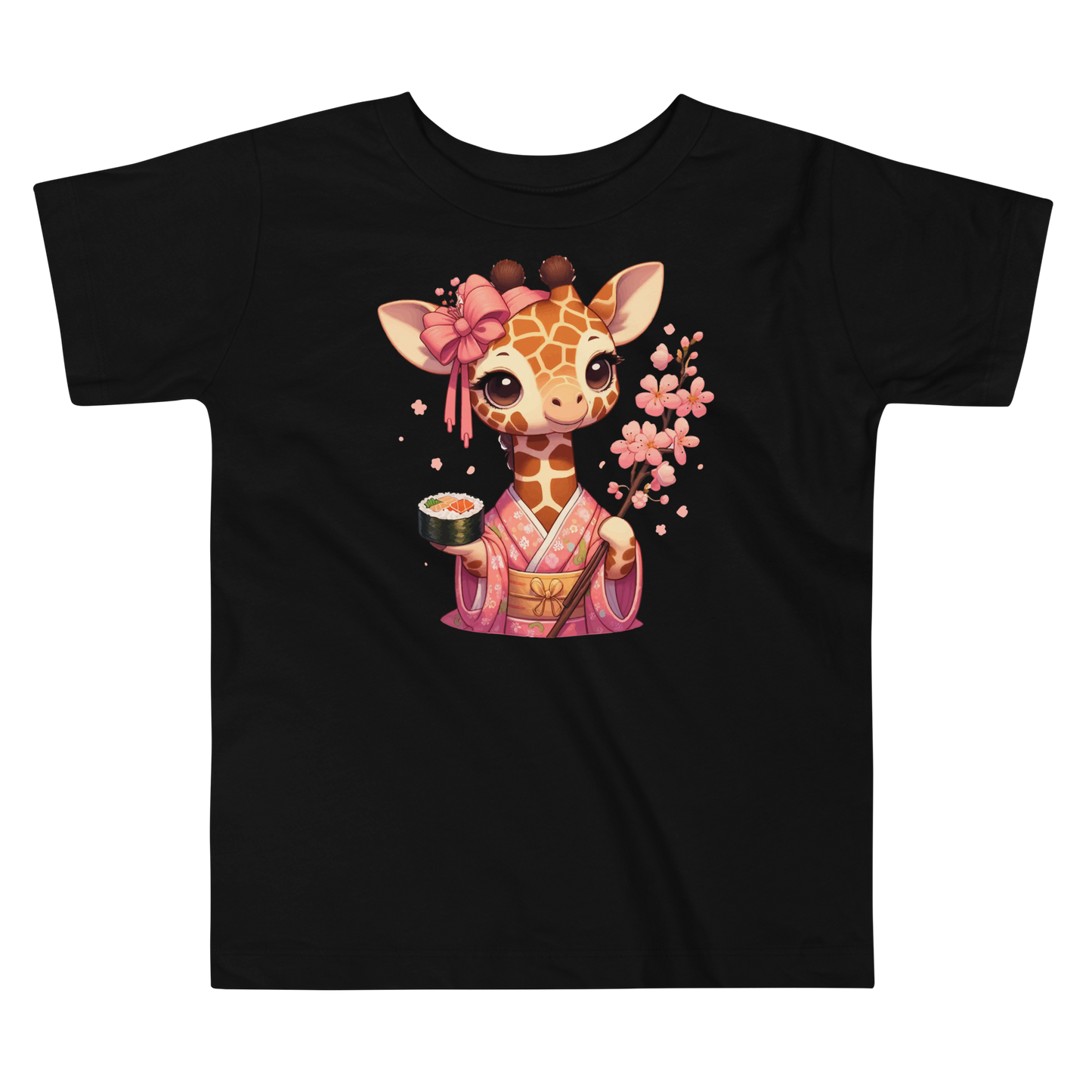 Geisha Giraffe - Holding Cherry Blossoms - Toddler Tee