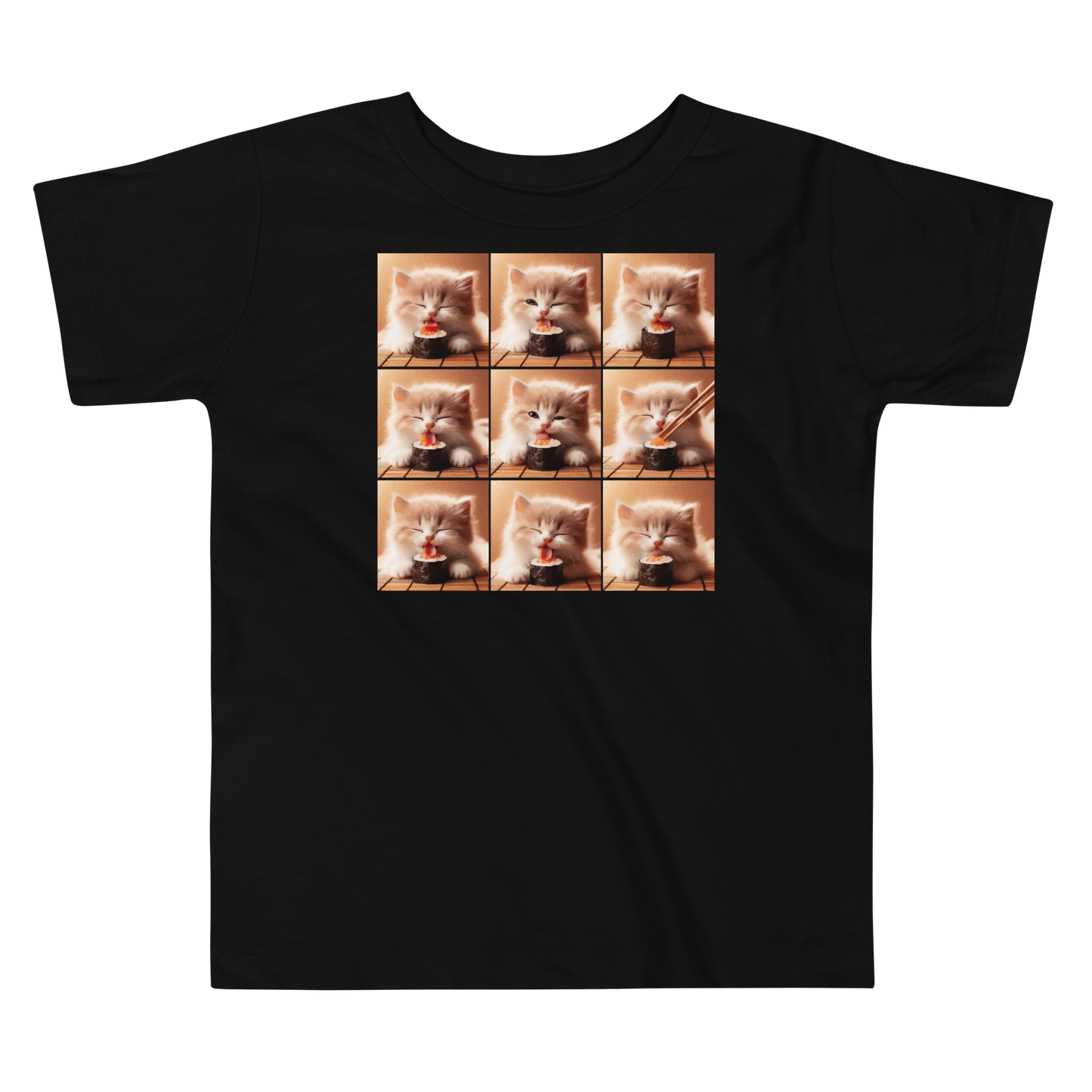 Kittens Eating Sushi Collage - Toddler Tee