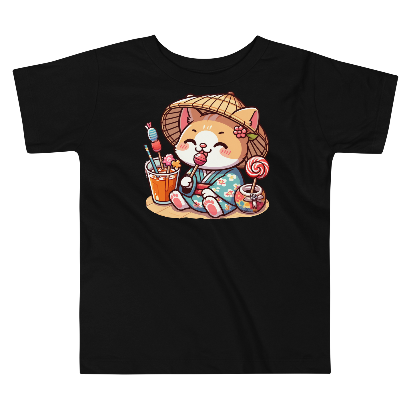 Orange Kitten in a Kimono - Toddler Tee
